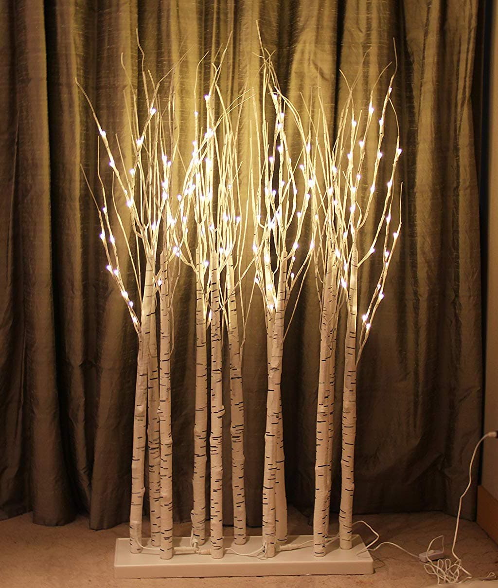 FestalED 5 feet LED Lighted Birch Grove Tree 160 LEDs Perfect Xmas Tree Lights, Warm White