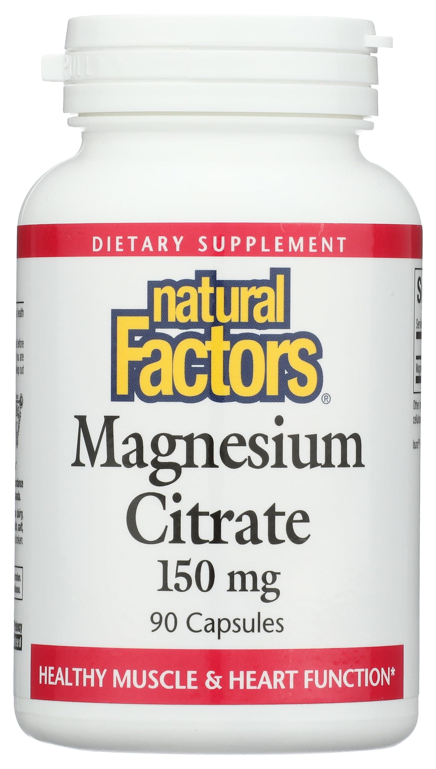 Natural Factors 66910 Magnesium Citrate Capsules (150mg, 90 Pieces)
