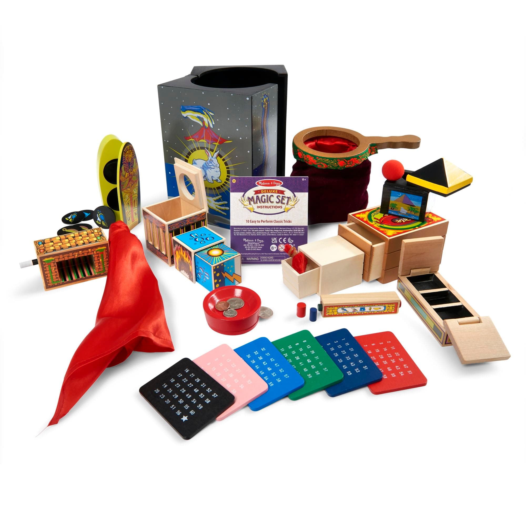 Melissa & Doug Deluxe Solid-Wood Magic Set With 10 Classic Tricks Magician Props Magic Set for Kids Ages 8+
