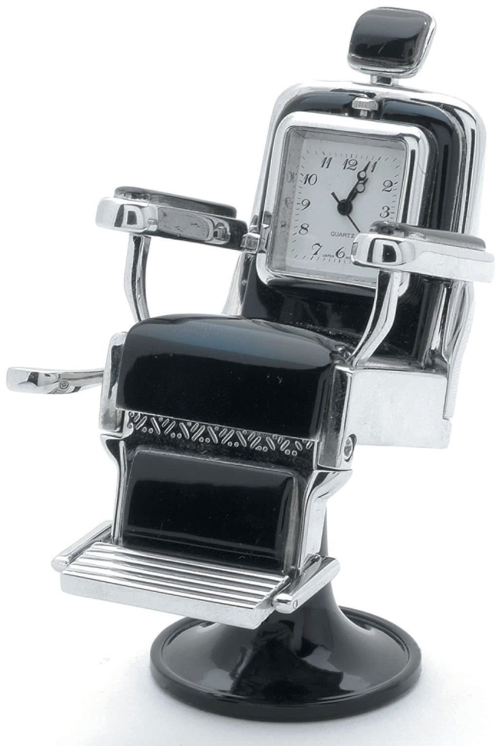 Sanis Enterprises 1.5"x1.5"x3.5" Silver Barber Chair Desk Clock