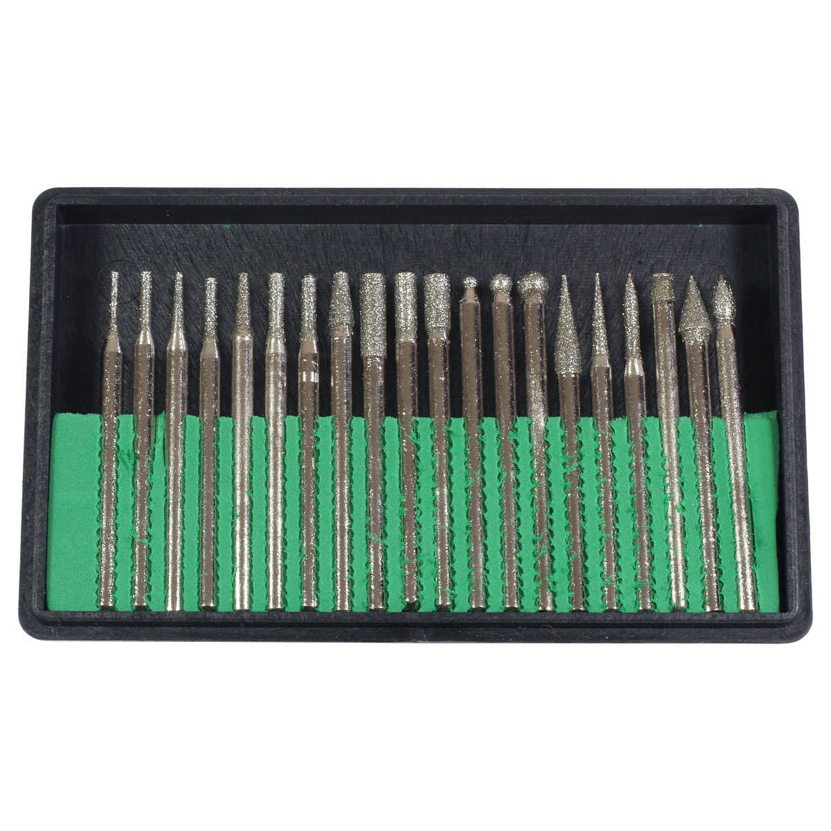 HTS 111A0 20 Piece Diamond Burr Set - 1/8in. Shank - 150 Grit
