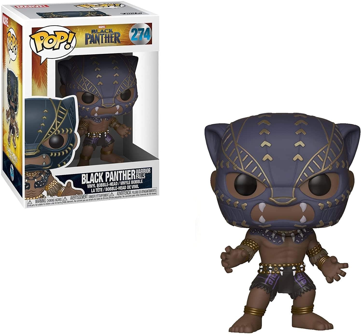 Funko pop Marvel Black Panther Movie Black Panther Warrior Falls Collectible Figure, Natural, 23130, Funko Pop!