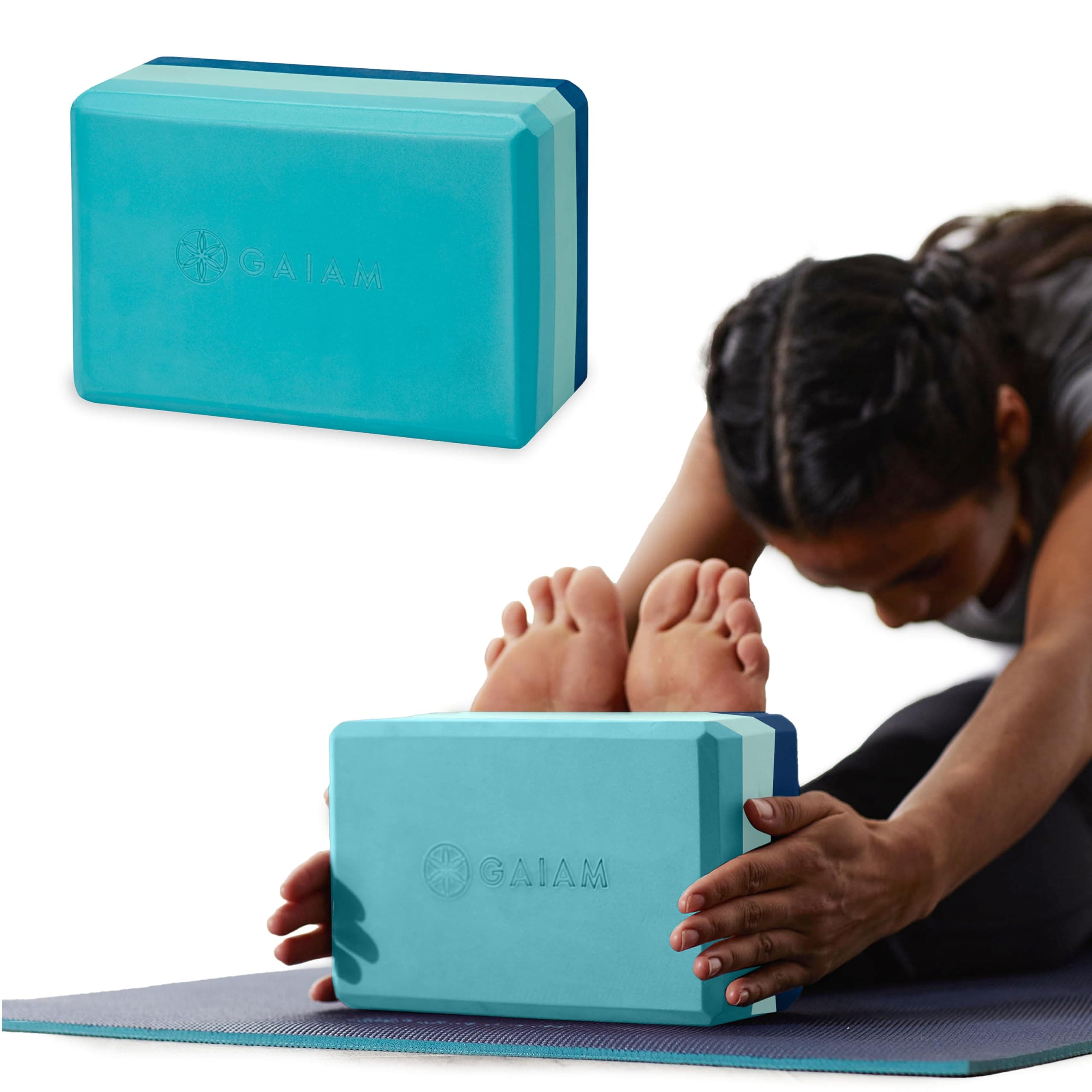Gaiam Yoga Block - Supportive Latex-Free Eva Foam - Soft Non-Slip Surface with Beveled Edges for Yoga, Pilates, Meditation