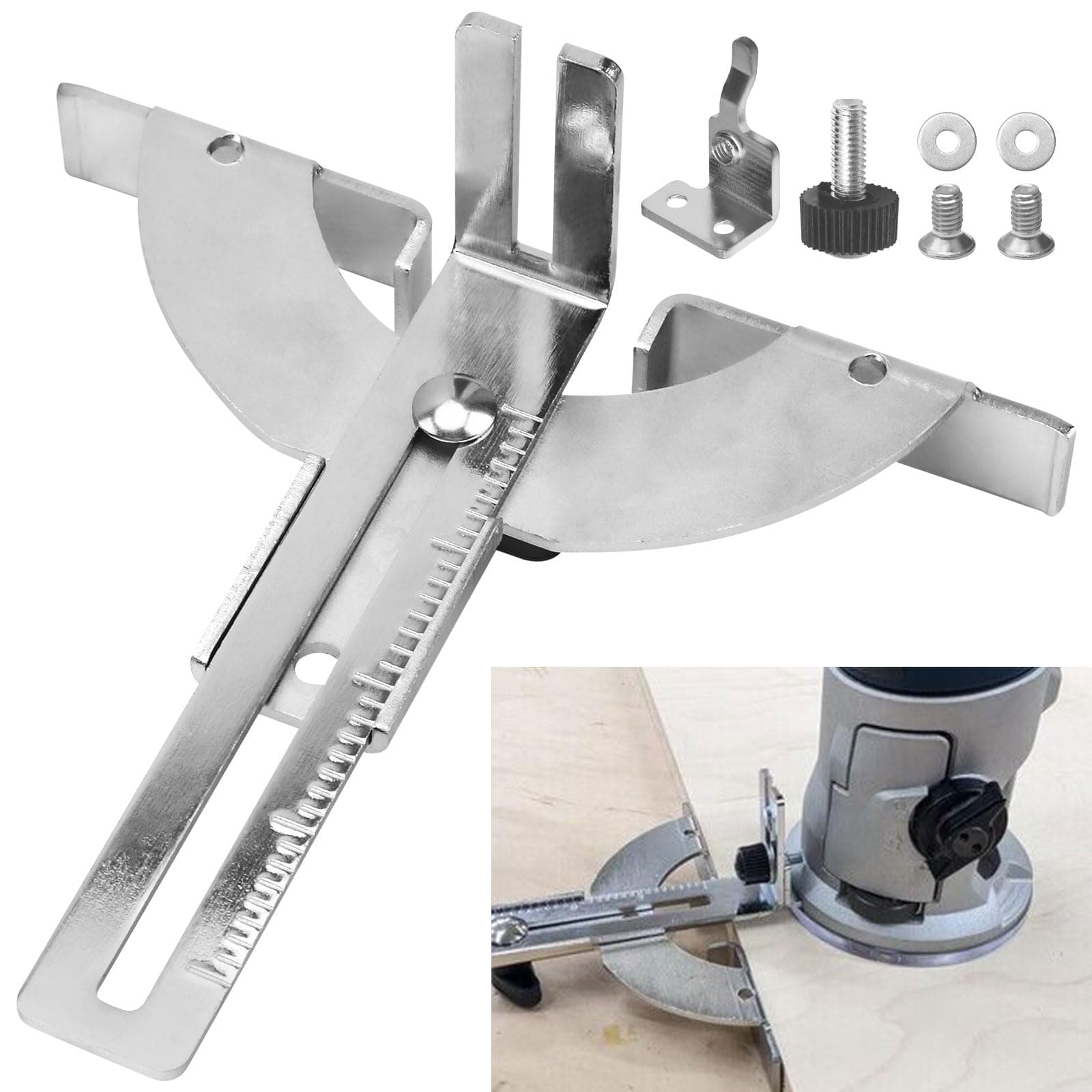 PR102 Palm Router Edge Guide for Bosch GKF125CE, PR10E and PR20EVS Palm Routers’ PR001 and PR101 Fixed Bases - Included Mounting Hardware, Allows Adjustment up to 3-5 8 in.