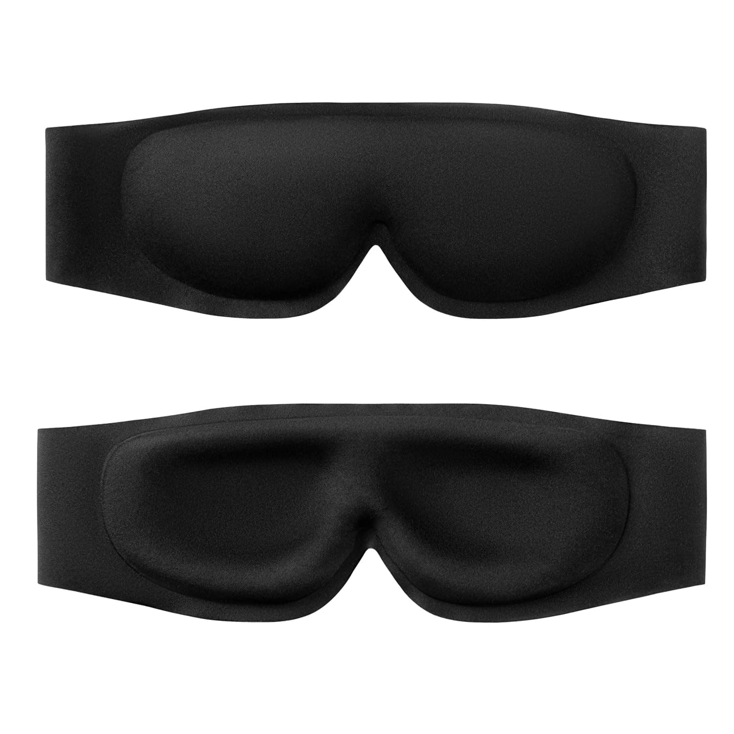 Minimalist Design Eye Sleep Mask, Non-Adjustable and Comfortable Headband Over Ears w/o Side Buckles (Black)