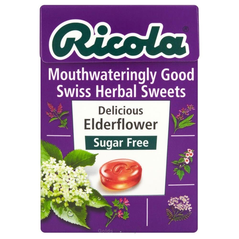Ricola Cough Lozenges Sugar-Free Refreshment Swiss Herbal Candies - Delicious Elderflower, 1.59 oz ℮ 40 g