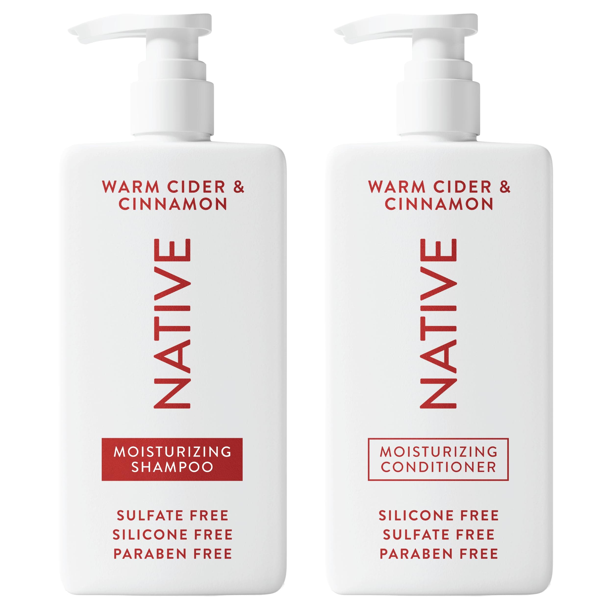 Native Warm Cider & Cinnamon Shampoo and Conditioner Contain Naturally Derived Ingredients | All Hair Types, Color & Treated, Fine to Dry Damaged, Sulfate & Dye Free - 2-Pack