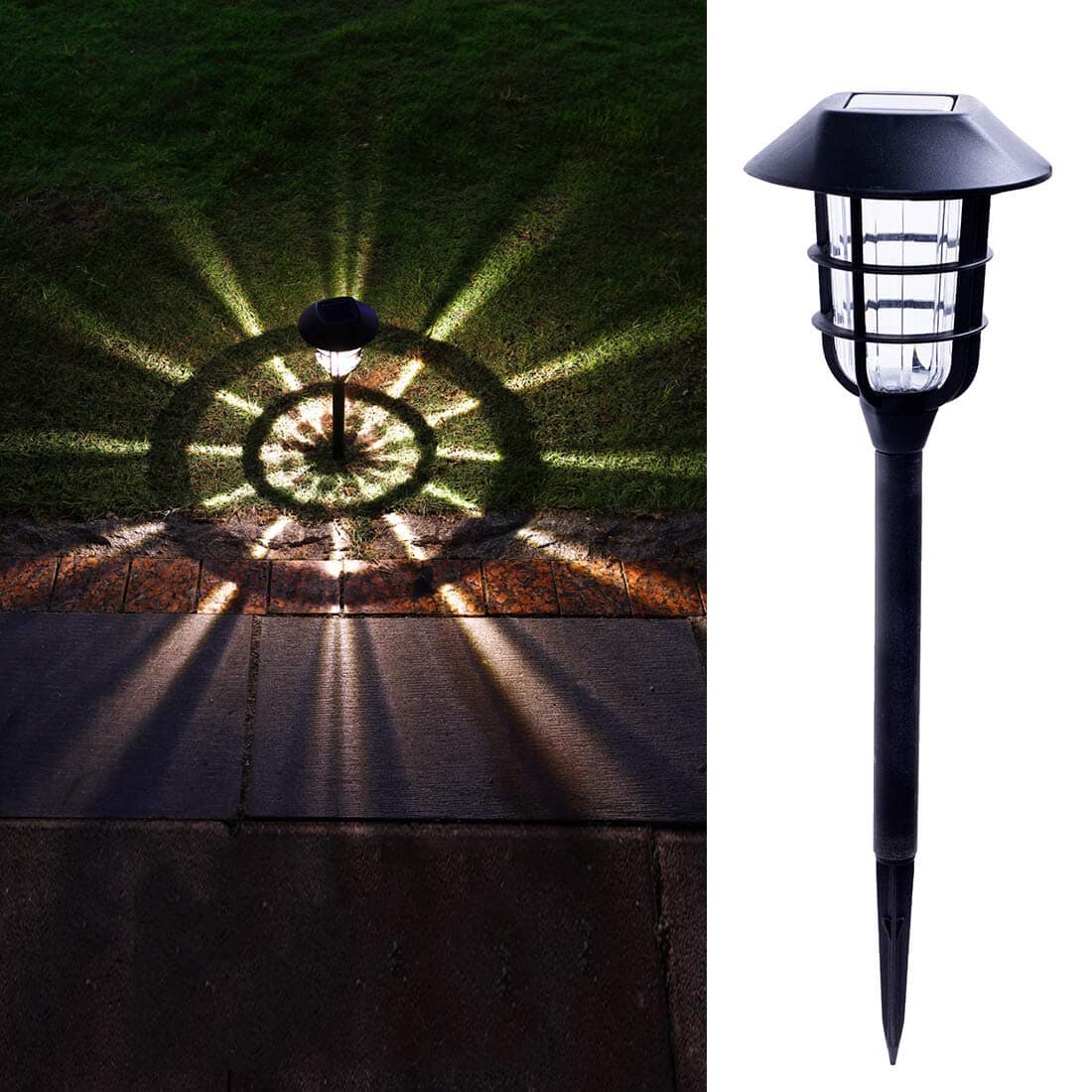 Solar Walkway Lights Outdoor, Warm White Pathway Garden Stakes, Waterproof Sun Powered LED Landscape Lighting for Yard,Path,Lawn Decor (8Lumens, 6Pcs)