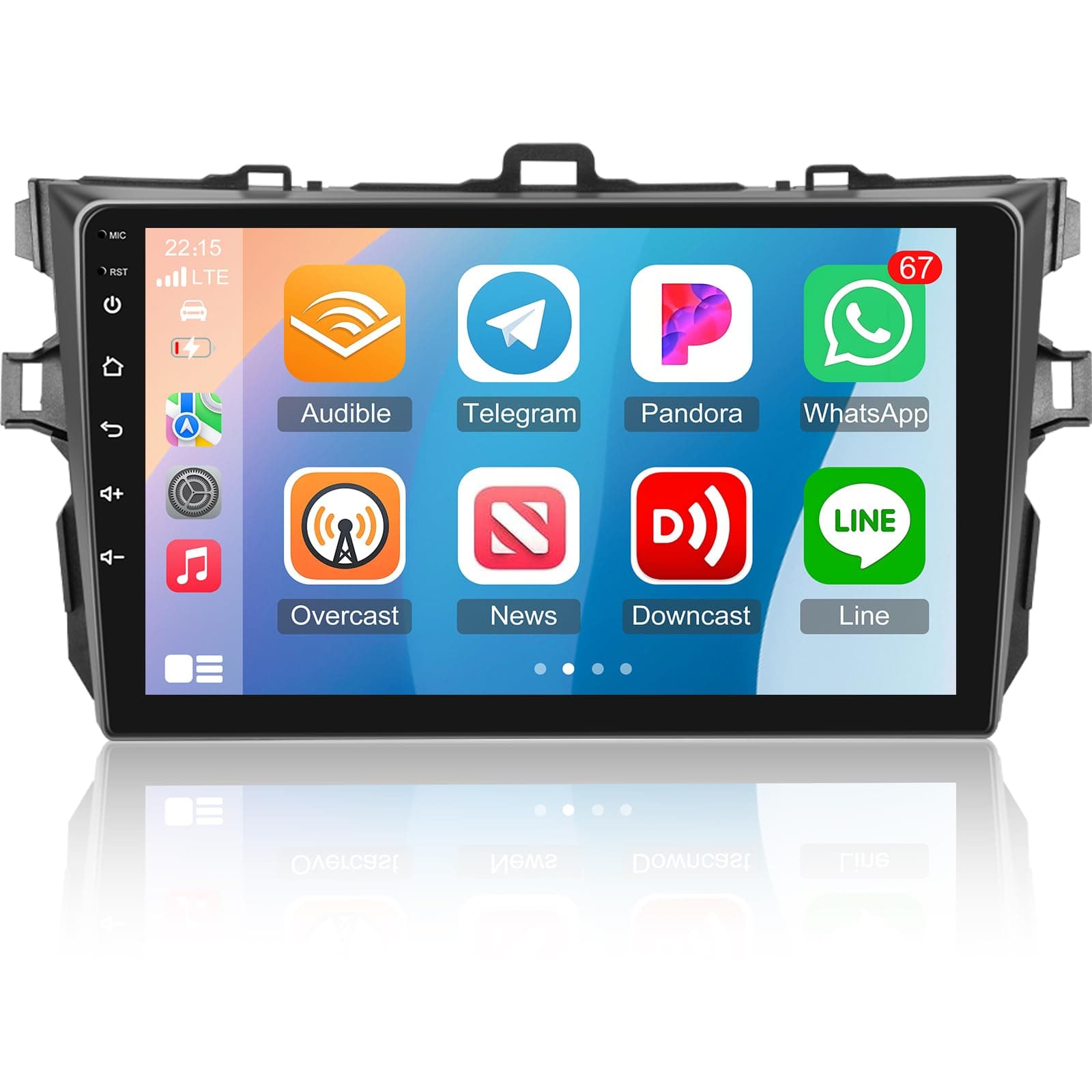 NHOPEEW [2+64G] Car Radio for Toyota Corolla 2006-2012, Android Touchscreen Car Stereo with Wireless Apple Carplay and Android Auto/WiFi / 1080P / SWC + AHD Backup Camera + Mic