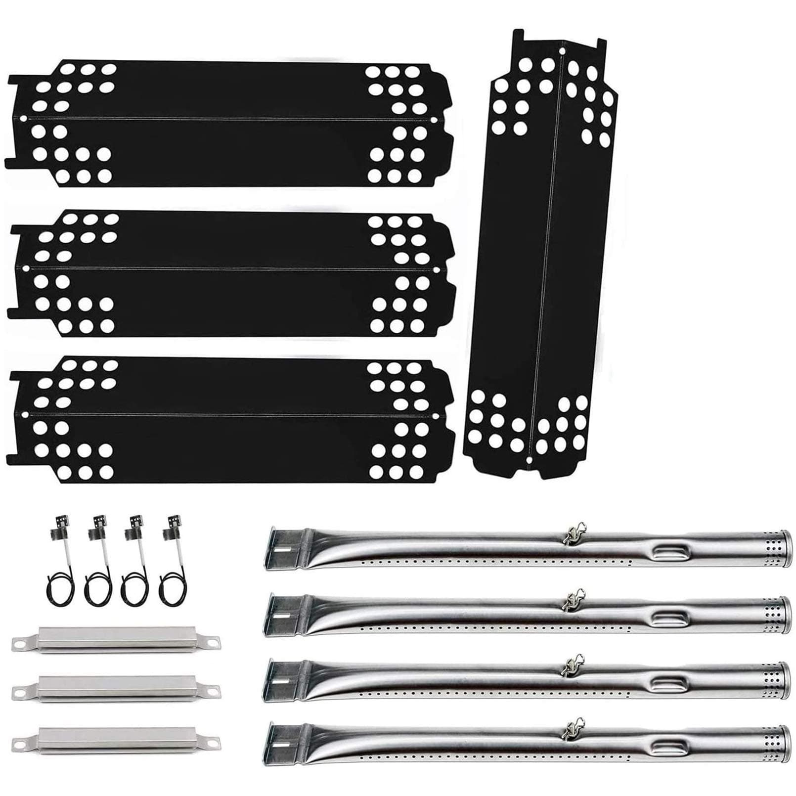 Adviace Grill Replacement Parts for Charbroil 463436215, 463436214, 463436213, 467300115, 463234413, 466342014 Gas Grills, Grill Burner Pipe Tube, Heat Plate Tent Shield, Carryover Tube, Grill Igniter