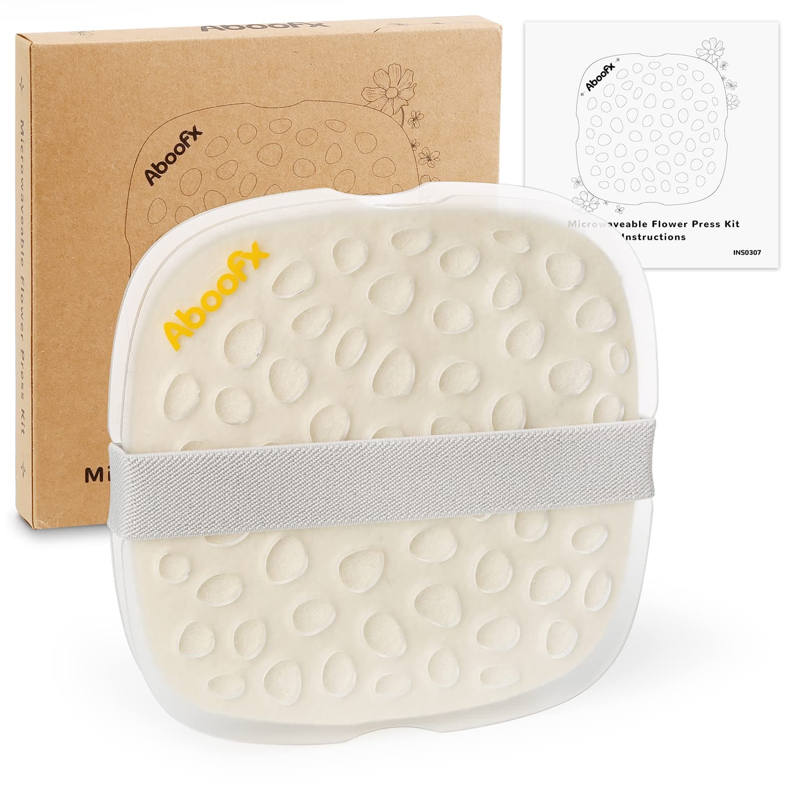 Aboofx Microwave Flower Press, Quickly Flower Pressing Kit, 6.3 x 6.3 inch Microwave Flower Pressing Kit for Adults Fast Making Pressed Plant Specimen DIY Arts and Crafts, Ideal Gifts