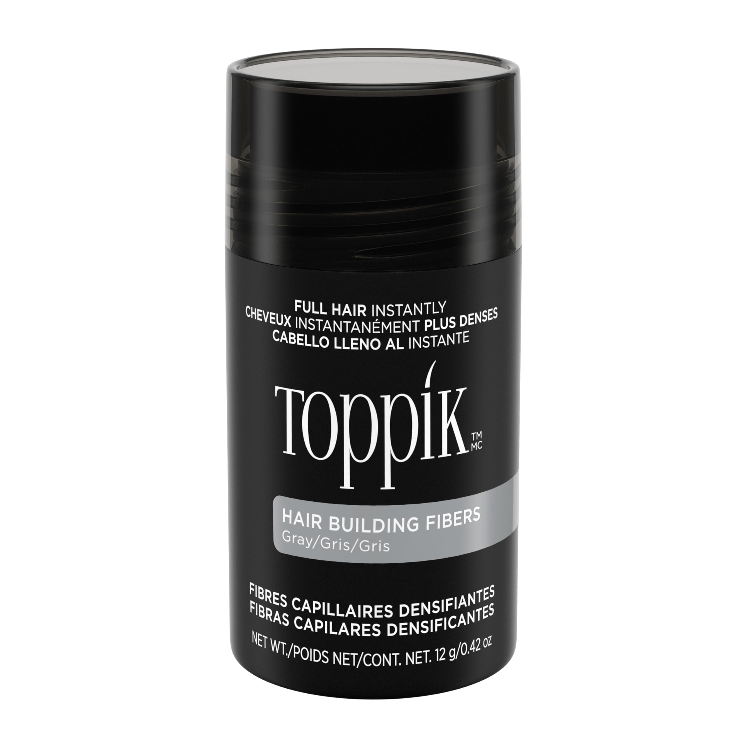 Toppik Hair Building Fibers with Premium Keratin Fibers Conceals Hair Thinning and Hair Loss for Fuller Looking Hair that Gives Completely Natural Look For Men and Women, 12 Grams