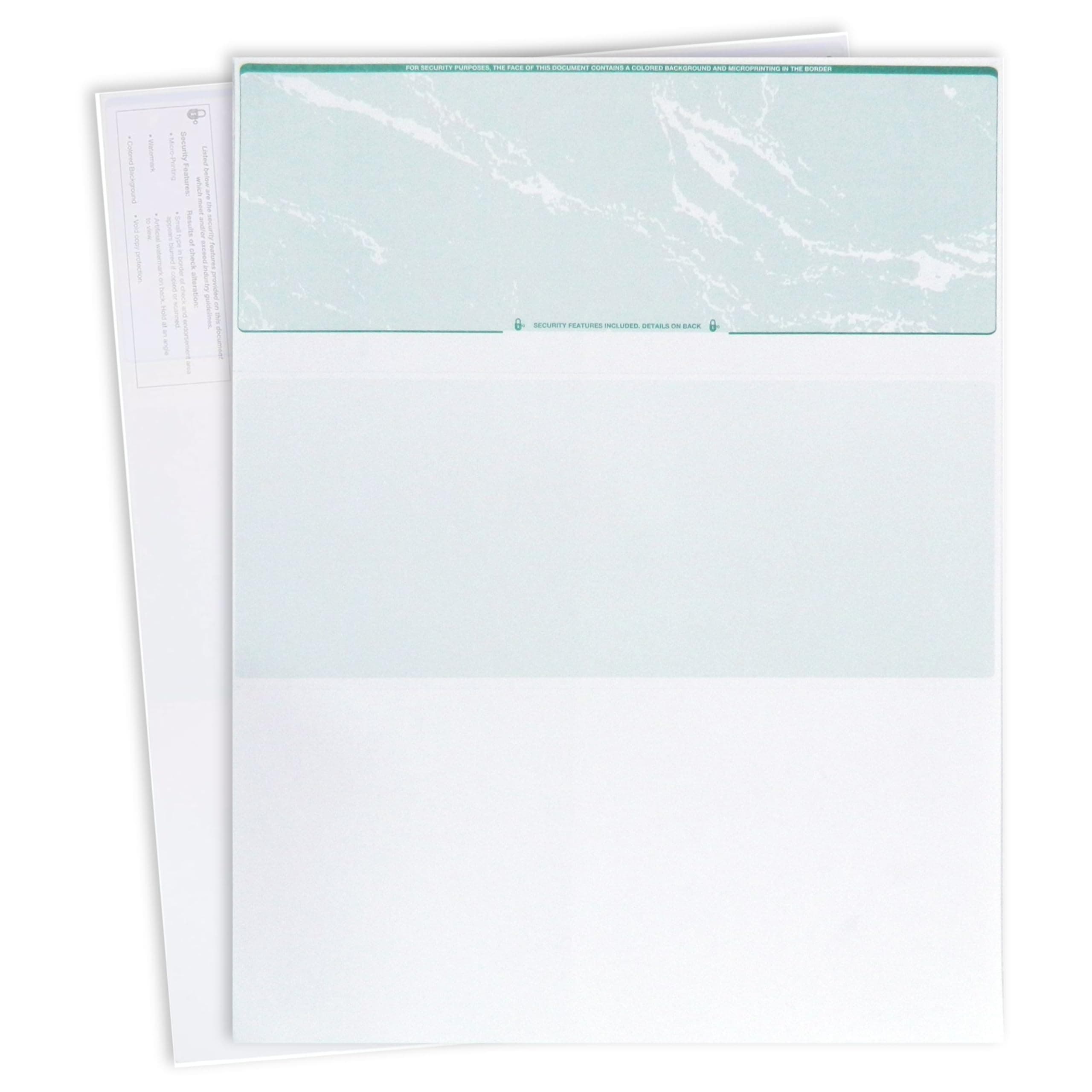 Computer Paper - 100 Pack - Top Blank Stock s - Security Features & Laser Printer Compatible - Green Marble