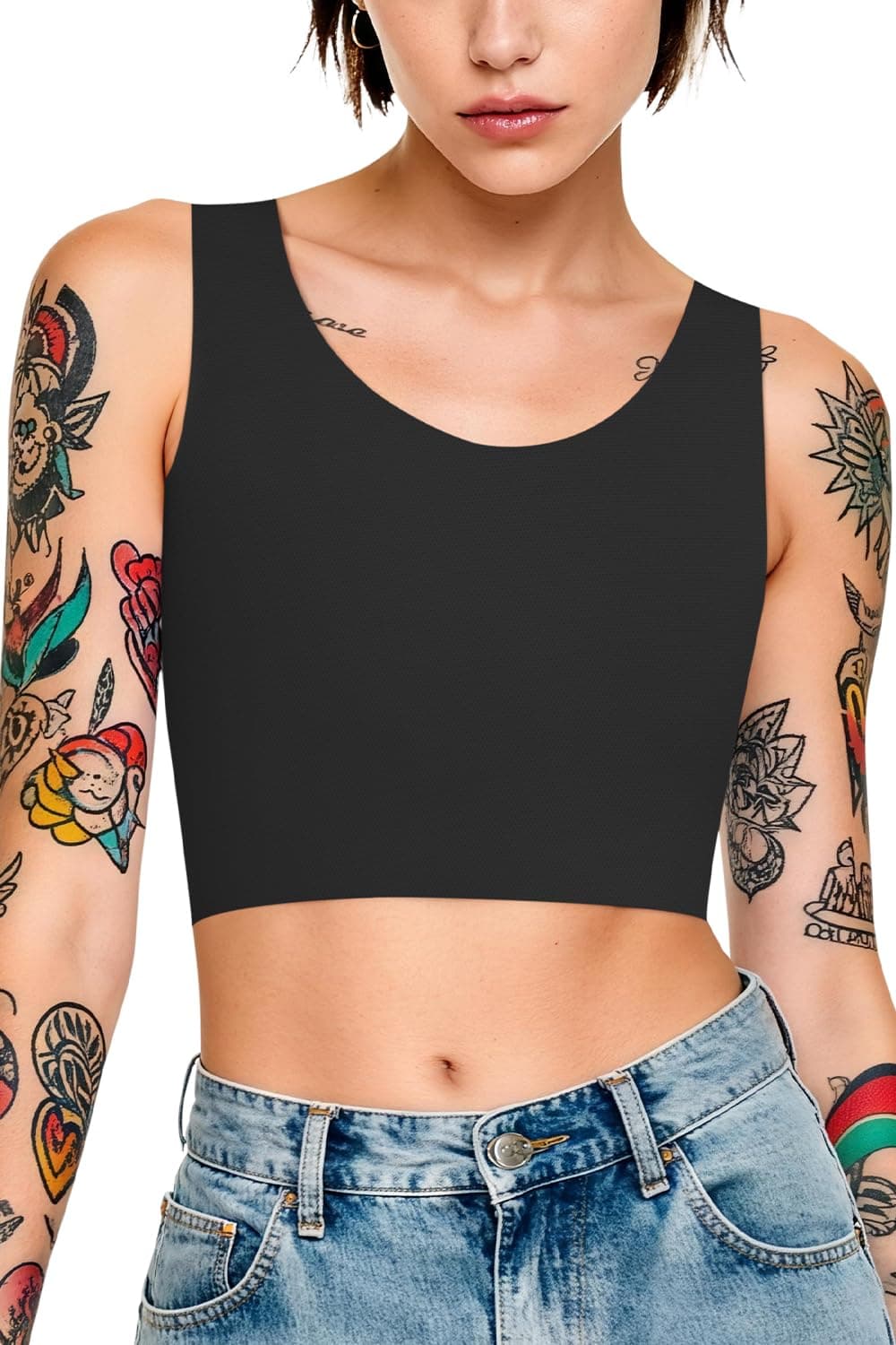 XUJI Transgender FTM Breathable Seamless Half Chest Binder