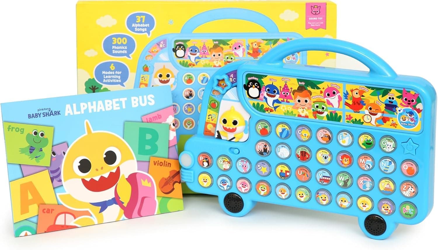 Baby Shark ABC Alphabet Bus (2nd Edition) Sound Pad | Premium Interactive Electronic Toy, Music Pad | Learning & Education Toys, Gifts for Kids and Toddlers