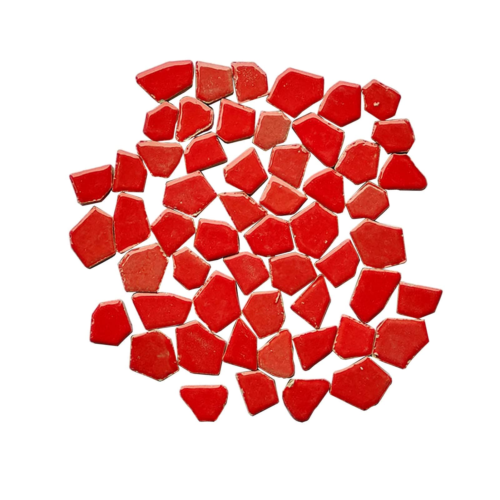 200g Bulk Ceramic Mosaic Pieces Irregular Mosaic Tile for Home Crafts Bathroom Flower Pot Outdoor Tables Coasters Decoration(0.8-1.2inch,Red)