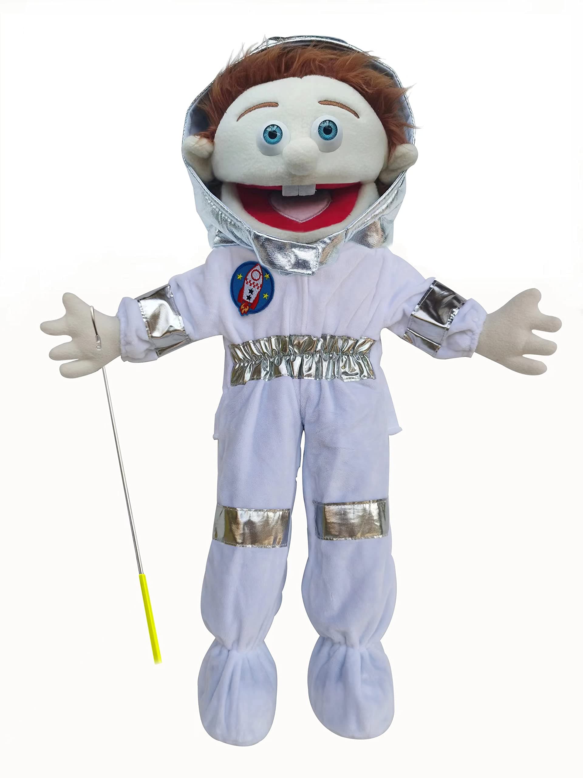 25", Rodayna Astronaut Cosmonaut Spaceman Puppet, Full Body, Ventriloquist Style Puppet,Hand Puppet with Movable Mouth for Kids and Adults