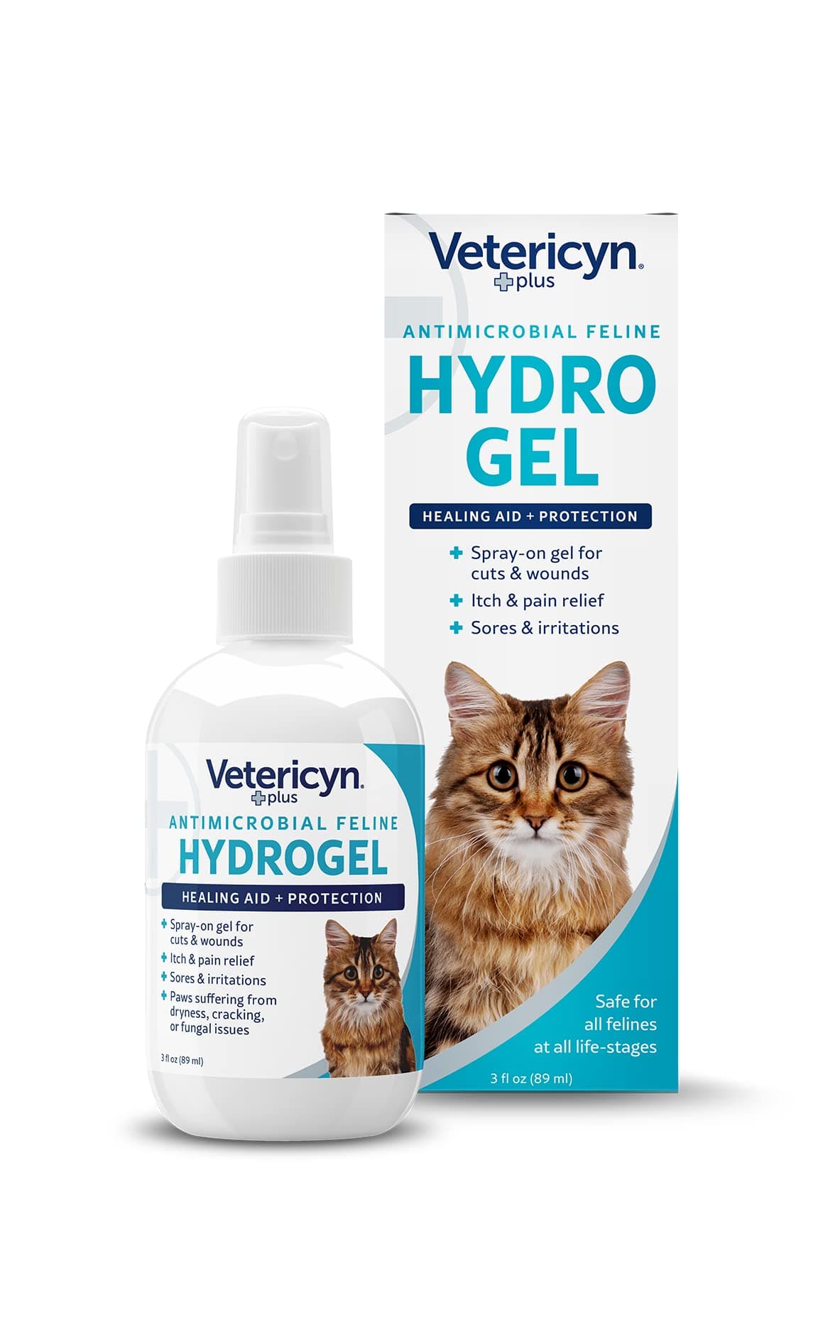 Vetericyn Plus Cat Wound Care Hydrogel Spray | Feline Healing Aid and Wound Protectant, Sprayable Gel to Relieve Cat Itchy Skin. 3 Ounces