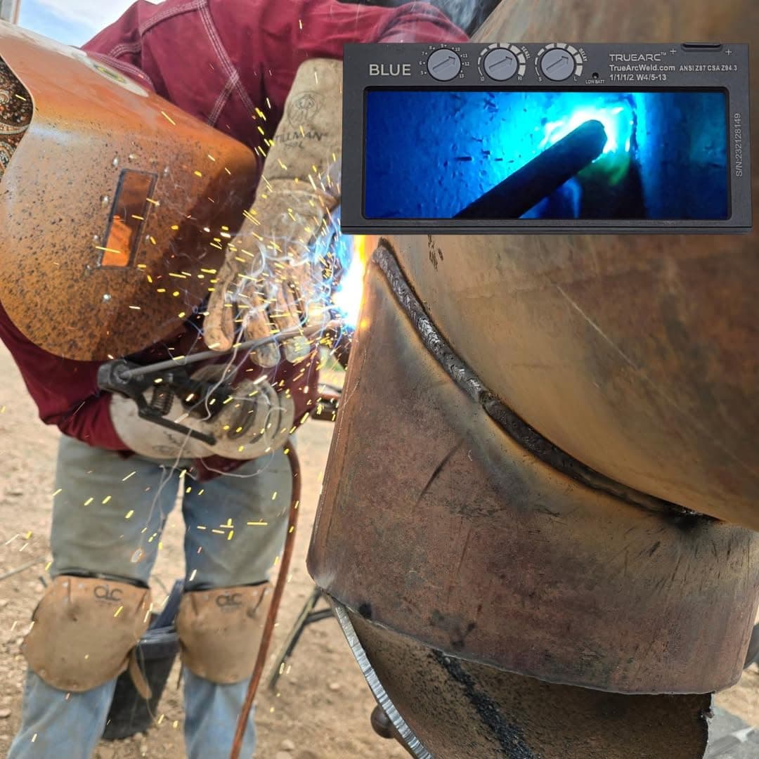 VPro Blue Auto-Darkening Welding Lens – Premium TIG Welding Lens, Adjustable Shades 5-13, High Definition Blue Hue Filter – Fits Most 2" x 4-1/4" Pancake & Pipeliner Hoods