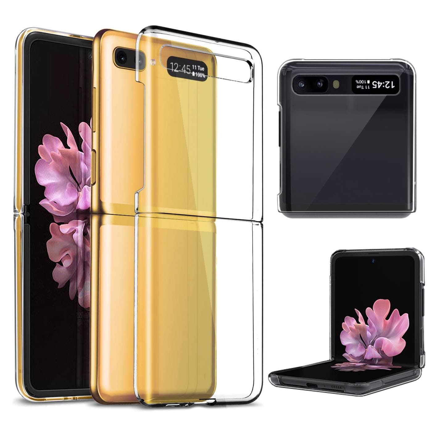 for Samsung Galaxy Z Flip Case Cover Clear [Slim Fit] Protective Polycarbonate Hard Shell PC Transparent Cover