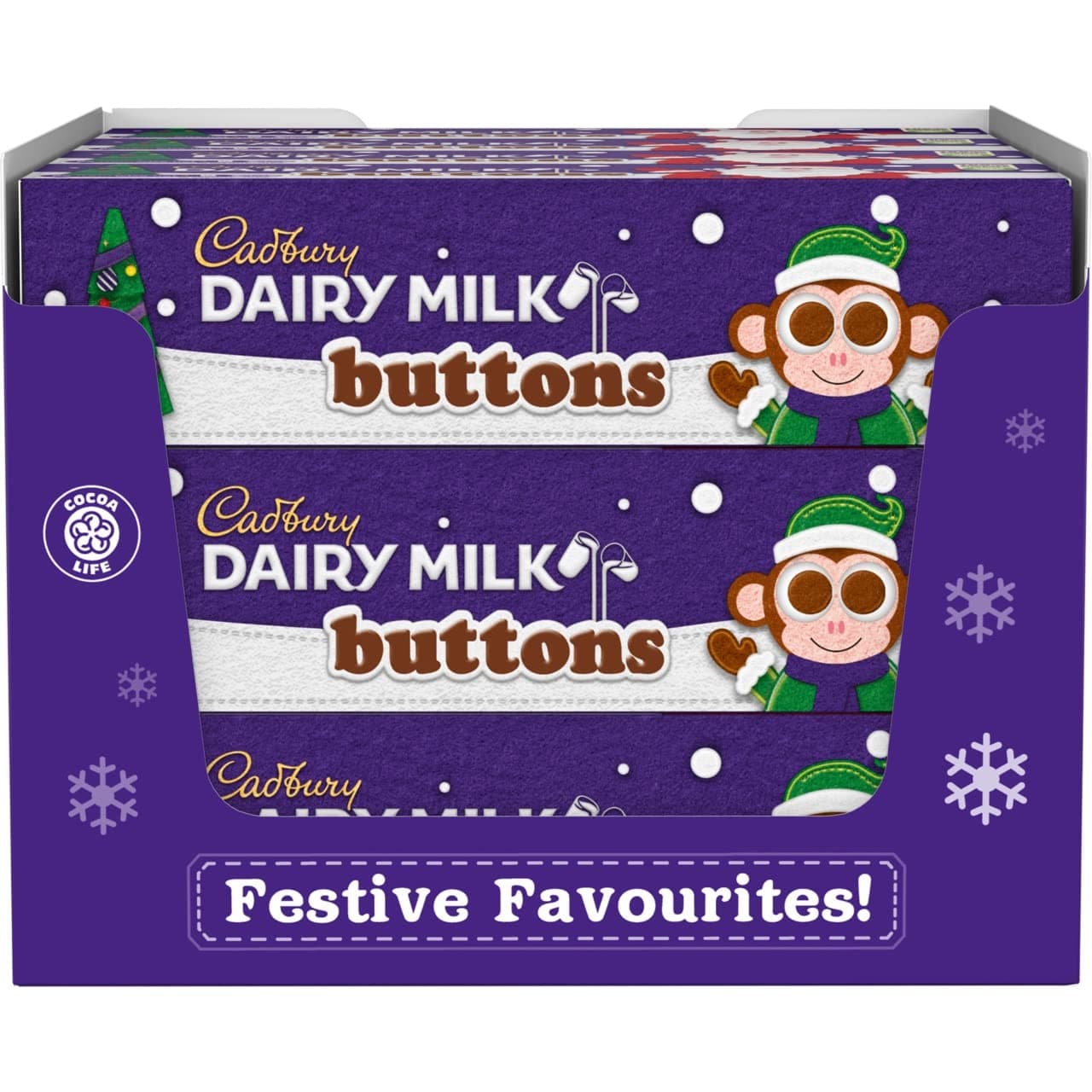 Cadbury Dairy Milk Buttons Chocolate Christmas Tube, 12 x 72g