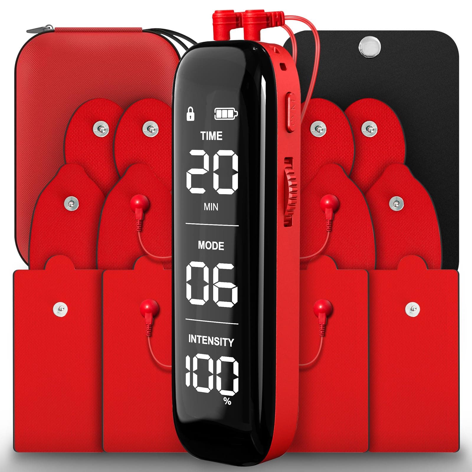 TENS Unit Muscle Stimulator,Dual Channel,Upgrade 6 Modes 20 Levels Intensity,Compact and Rechargeable TENS EMS Machine for Pain Relief,One-Key Intensity Control for Physical Therapy Shoulder Recovery