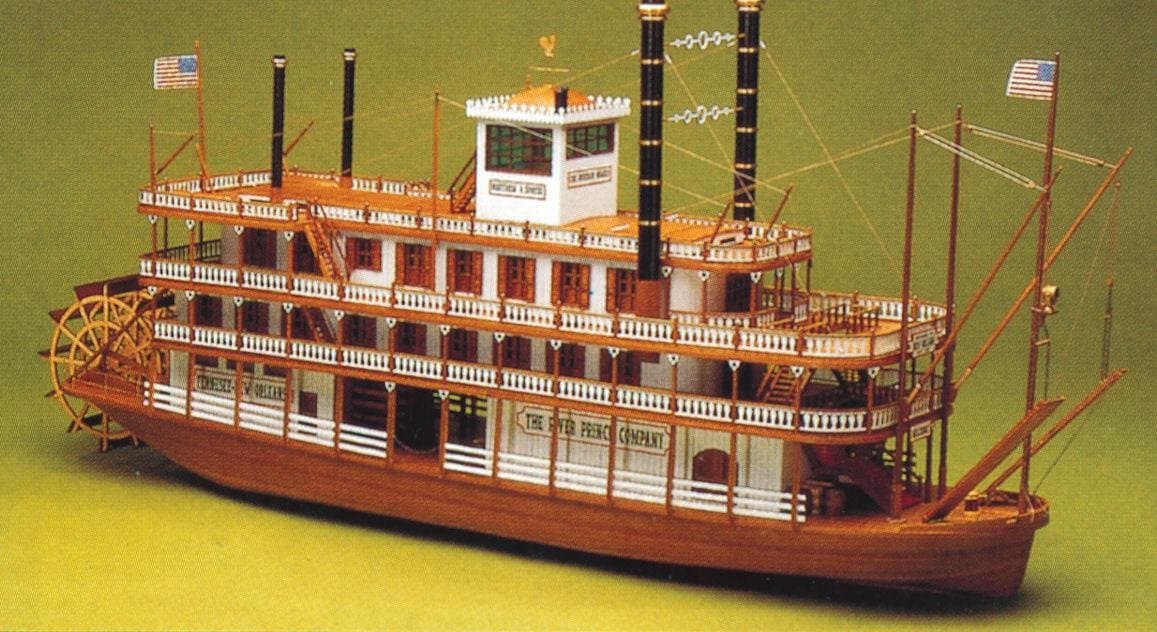 Mantua Models Mississippi Paddle Steam Boat Kit 1870