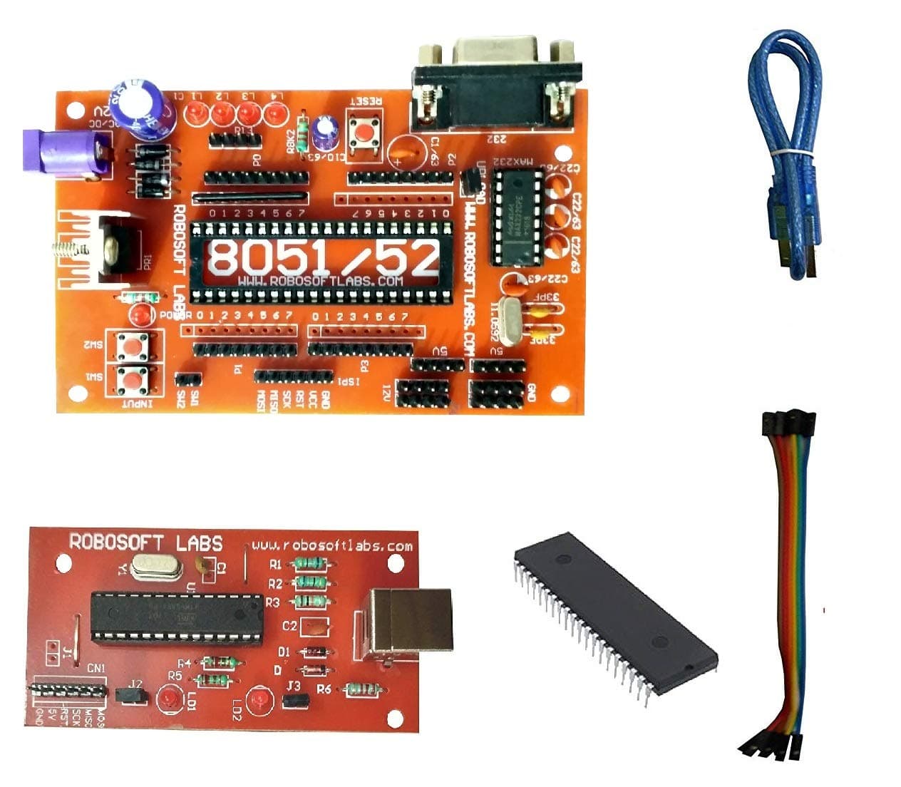8051/8052 Development Board with AT89S52 (8052), MAX232 IC and PROGRAMMER