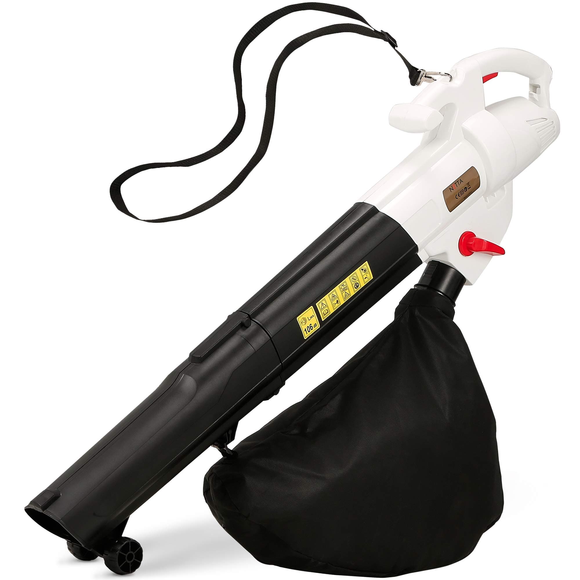 NETTA 3 in 1 Leaf Blower, 3000W Garden Vac & Shredder,45L Collection Bag, 10:1 Shredding Ratio, Automatic Mulching, Leaf and Dust Hoover Vacuum