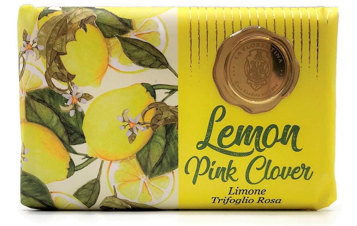 La Florentina Lemon Pink Clover Italian Luxury Bath Soap 9.7 ounces