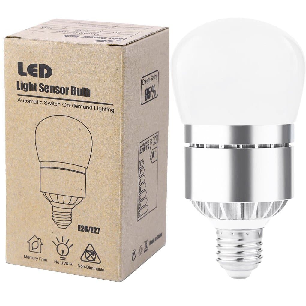 Dusk to Dawn Light Bulb,12W E26 Led Bulbs Automatic On/Off Outdoor Led Light Bulbs Light Sensor Lamp for Indoor Yard Porch Patio Garage Garden Soft White