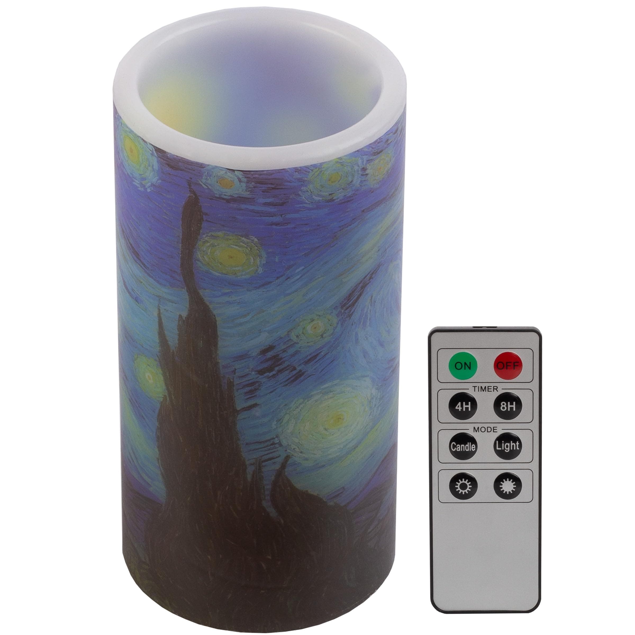Flameless Candles -Van Gogh Starry Night Battery Operated Candles with Remote and Flickering Light for Home Décor