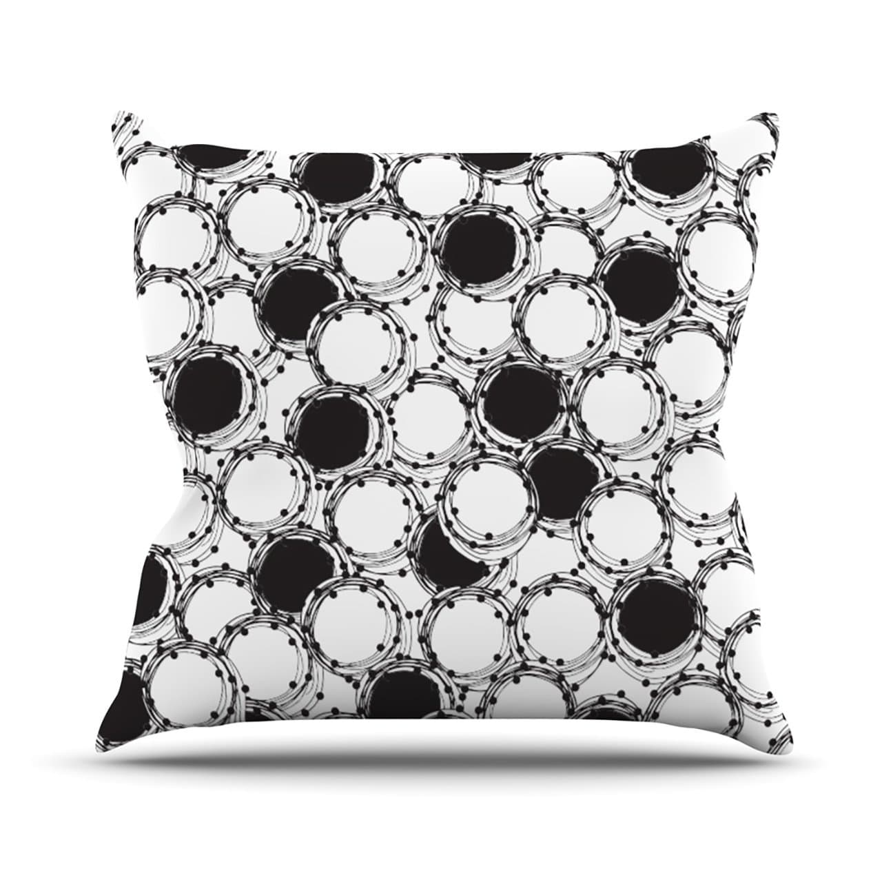 Nandita Singh Beaded Bangles Black White Outdoor Throw Pillow, 20 by 20-Inch