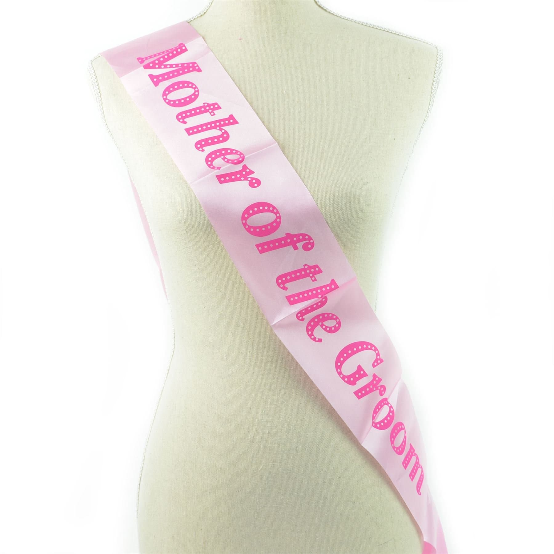 Mother of The Groom Sash Pink Hen Bridal Shower Wedding Party Fancy Dress Accessory Decoration