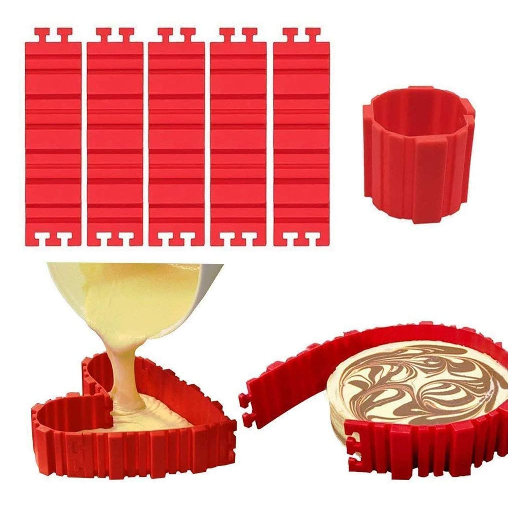 5PCS Silicone Cake Mold, Woohome Cake Pan Snake DIY Baking Mould Magic Bake Tools - Design Your Cakes Any Shape