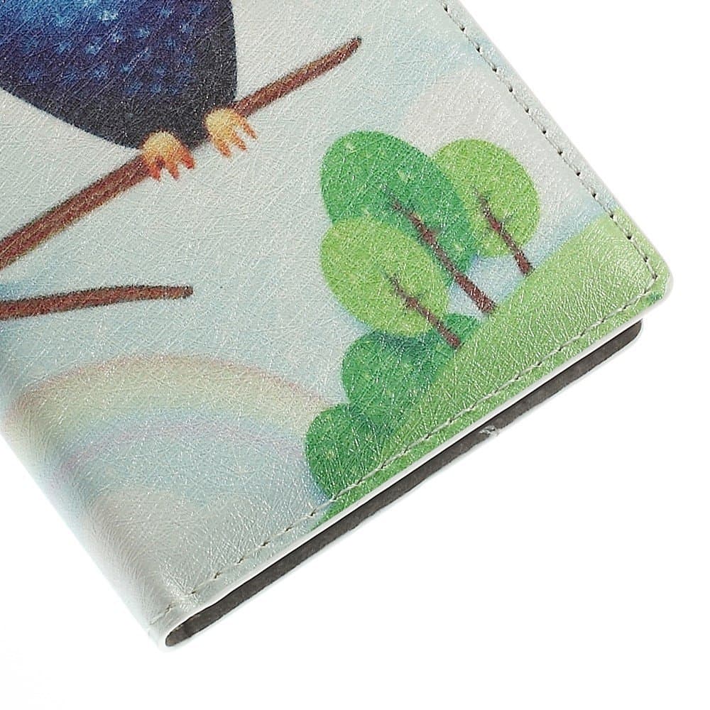 JUJEO Cute Owl Silk Texture Leather Wallet Case with Stand for Sony Xperia Z2 D6503, D6502, D6543 - Non-Retail Packaging - Multi