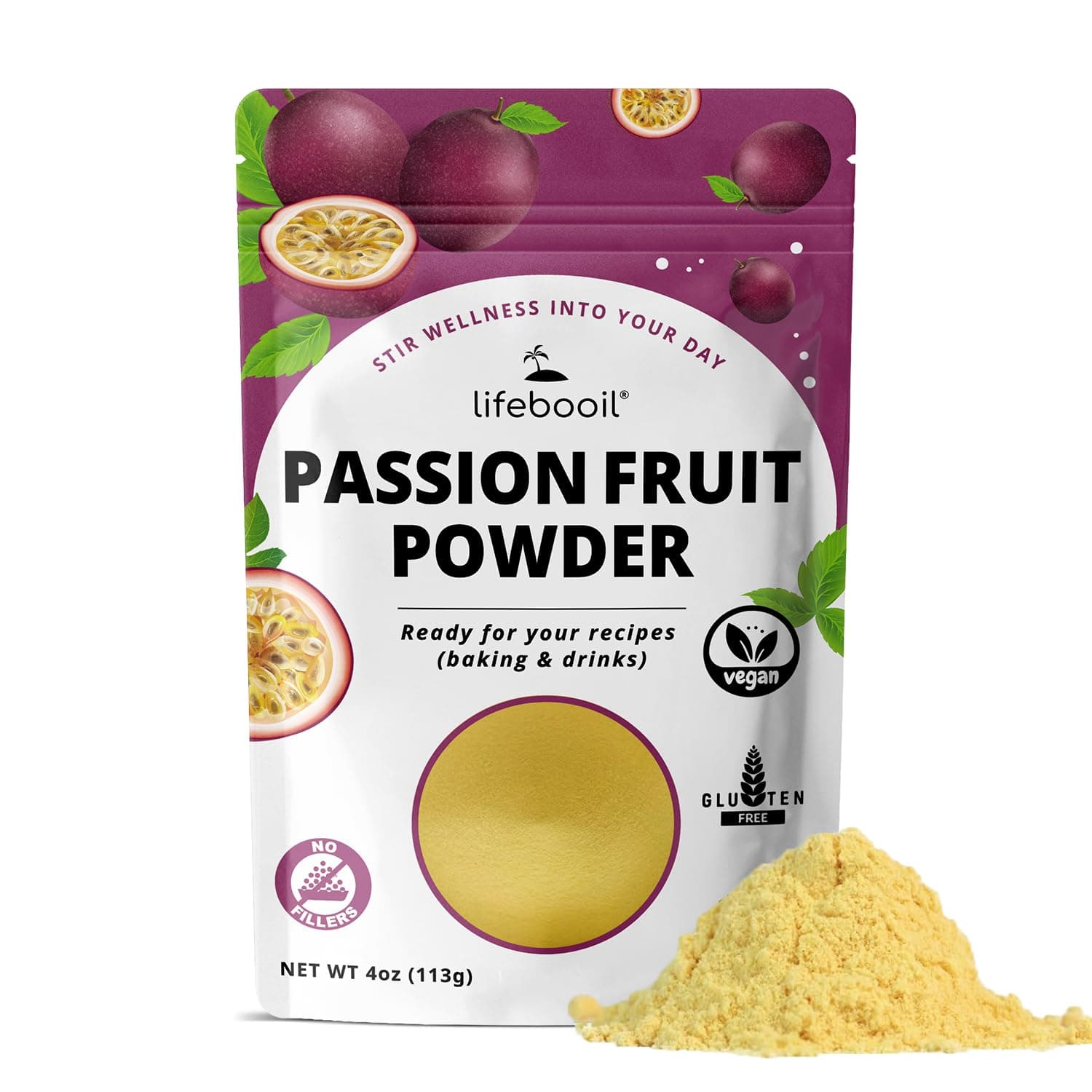 Passion Fruit Powder for Baking & Drinks & Smoothie,Vegan,Non-GMO,Gluten Free,No Additives and Preservatives,4oz
