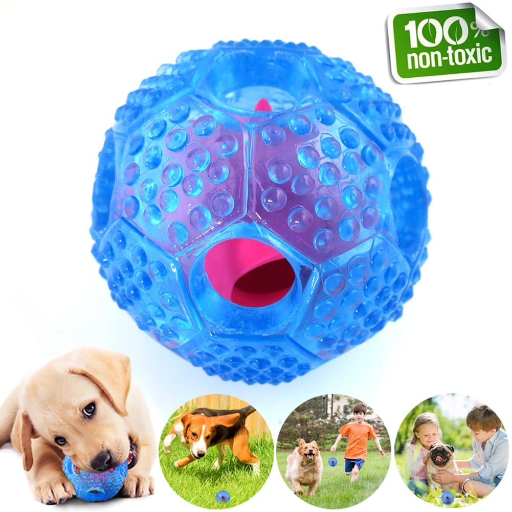 Dog Toys, Dog Toy Interactive Chew Ball For Small Medium Large Dogs, IQ Treat Food Dispensing, Puzzle Boredom Puppy Pals Tough Durable Rubber, Christmas Multipet Pet Balls, Cleans Teeth