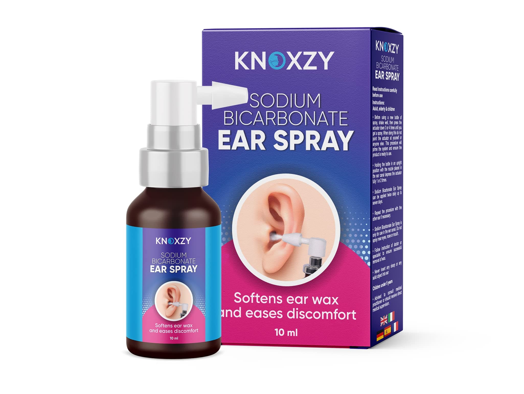 Sodium Bicarbonate Ear Spay, Ear Wax Remover for Clogged Ear Relief and Swimmer s Ear 10ml x 1 (Package May Vary)