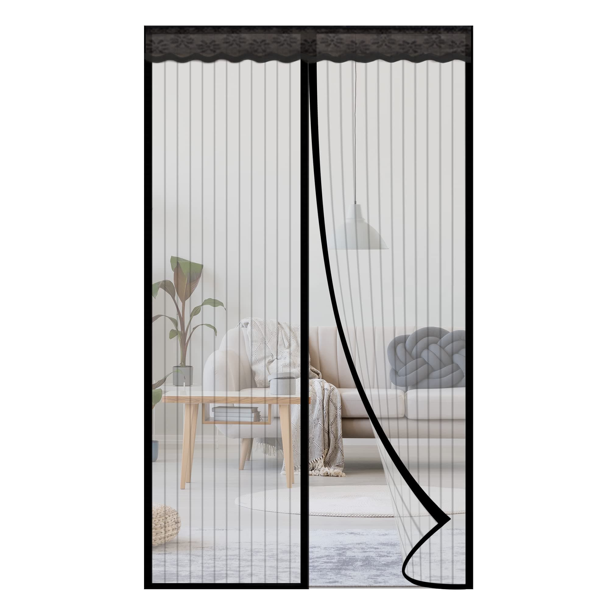 NGreen Reinforced Magnetic Screen Door - Heavy Duty Mesh Curtain and Full Frame Hook and Loop, Toddler and Dog Friendly, No Tools Required (Single Door, 74"x81", Fits Door Up to 72" W x 80" H)