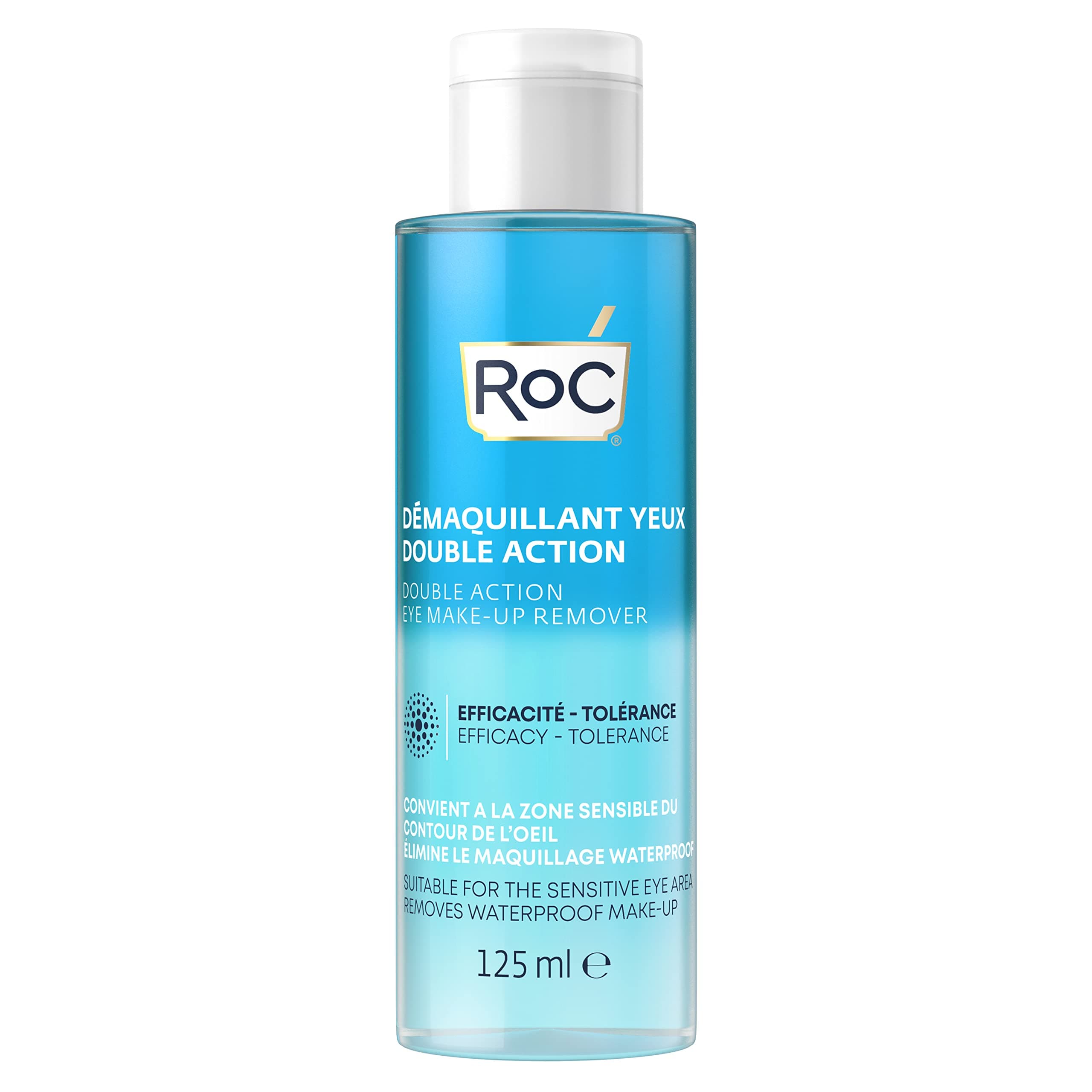 RoC Eye Make-Up Remover - Double Action | Water & Oil Based, Dissolves Waterproof Formulas | 125 ml
