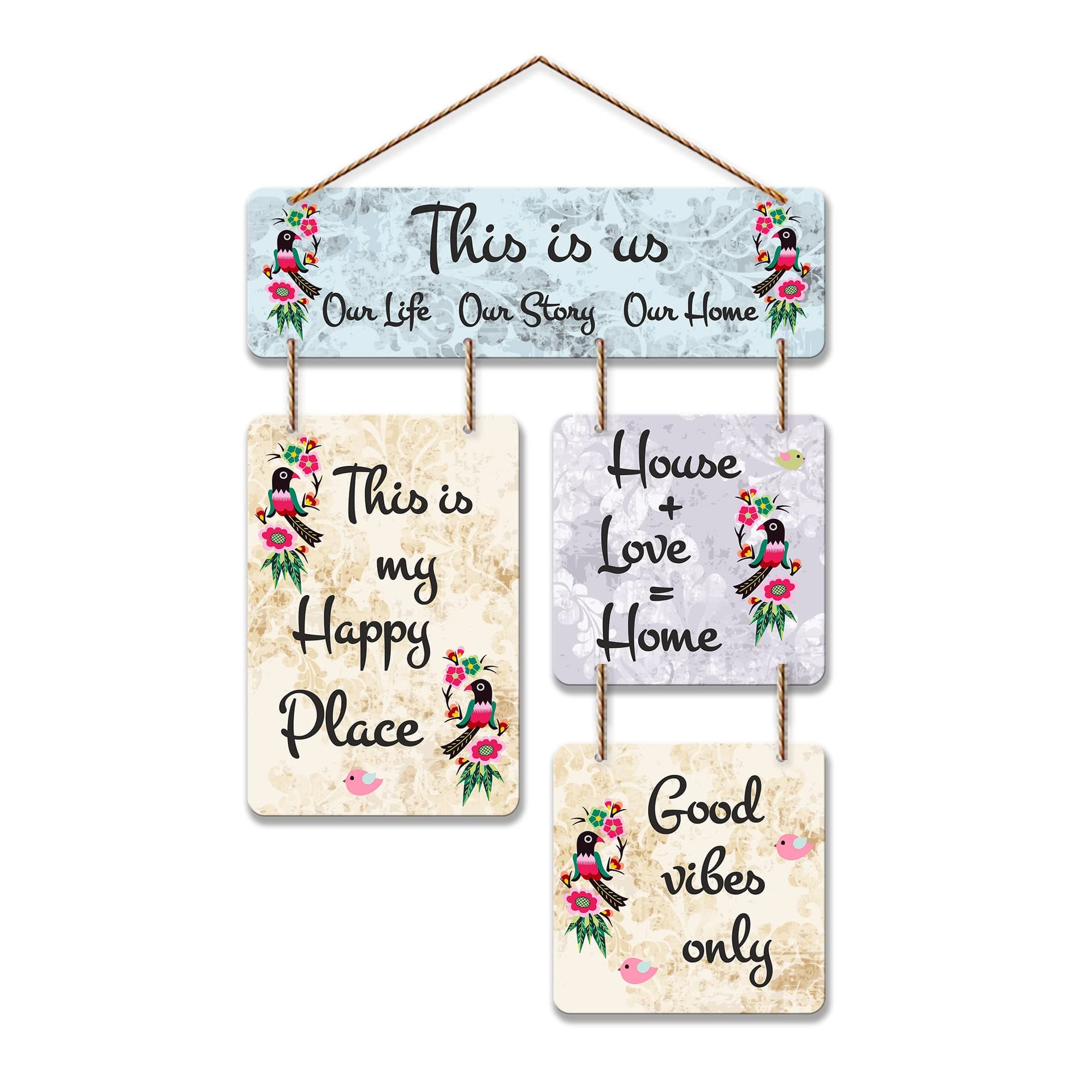 Artvibes This is us Decorative Wall Art MDF Wooden Wall Hanger for Living Room