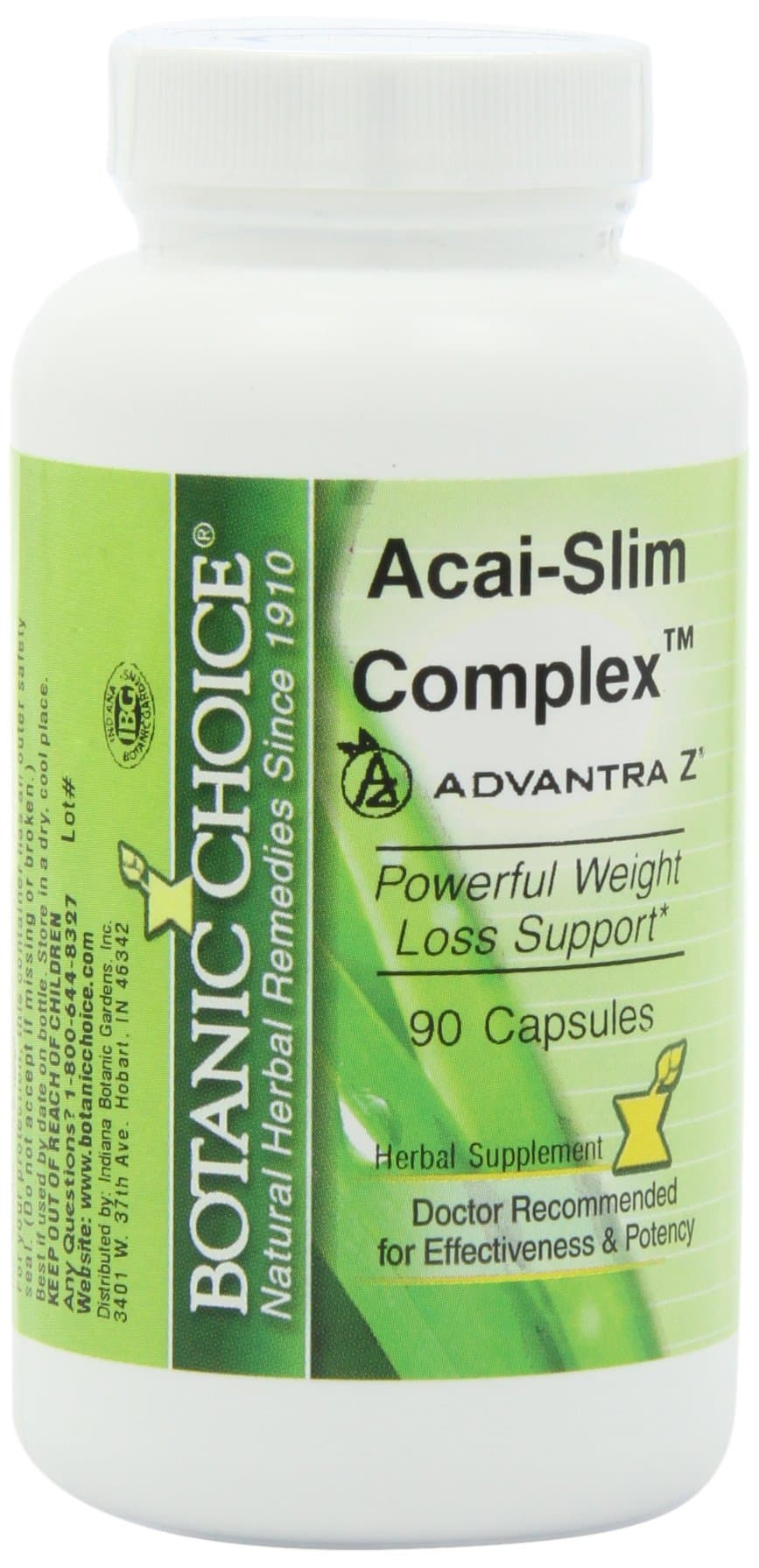 Botanic Choice Acai-Slim Complex, Capsules, 90-Count Bottle