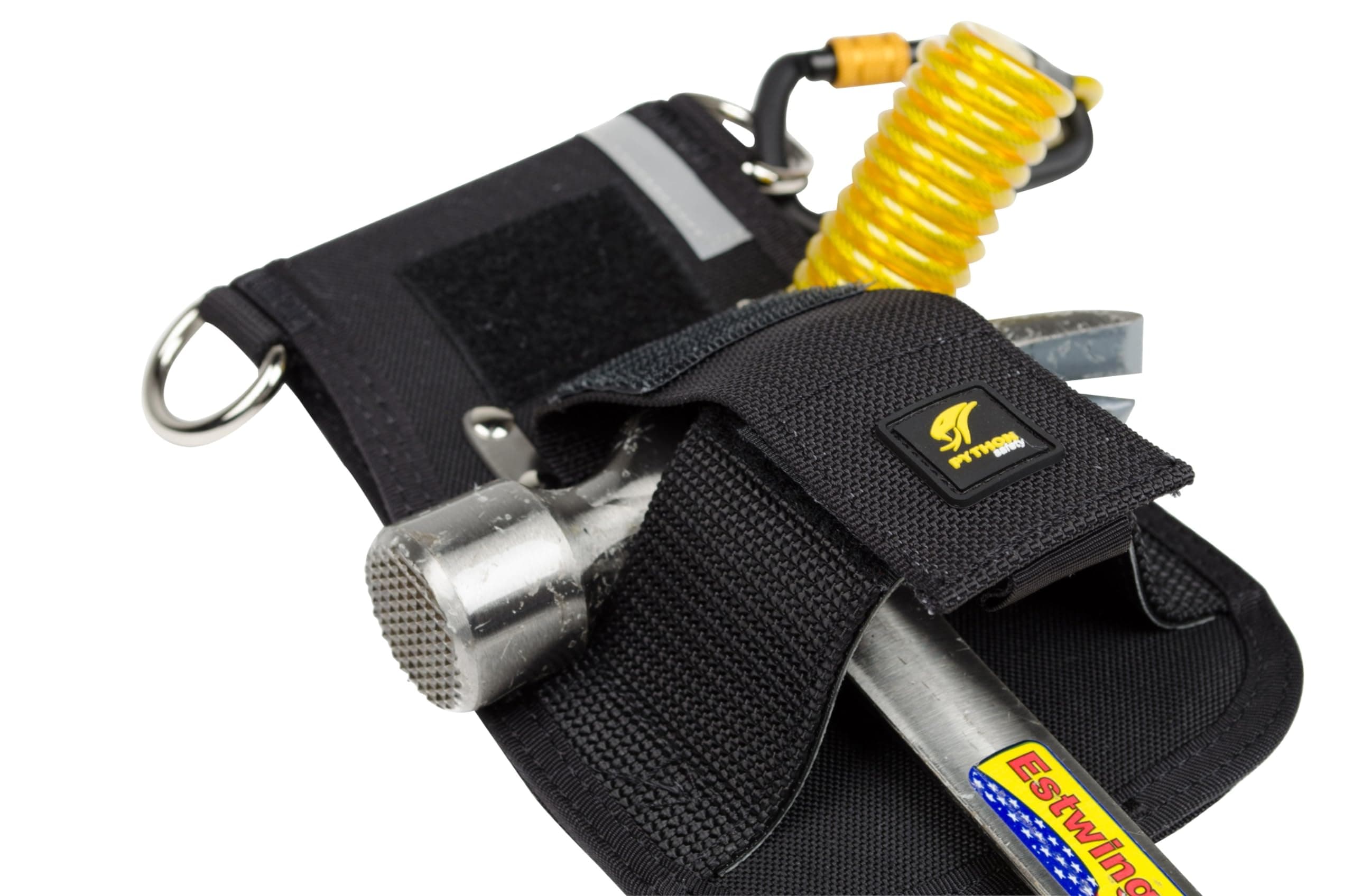 DBI-SALA Fall Protection For Tools, 1500093,Hook andLoop Closure Strap w/1" D-Rings On Both Sides Of Holster Allowing Tools To Be Tethered By User Preference - HOL-HAMMER , Black