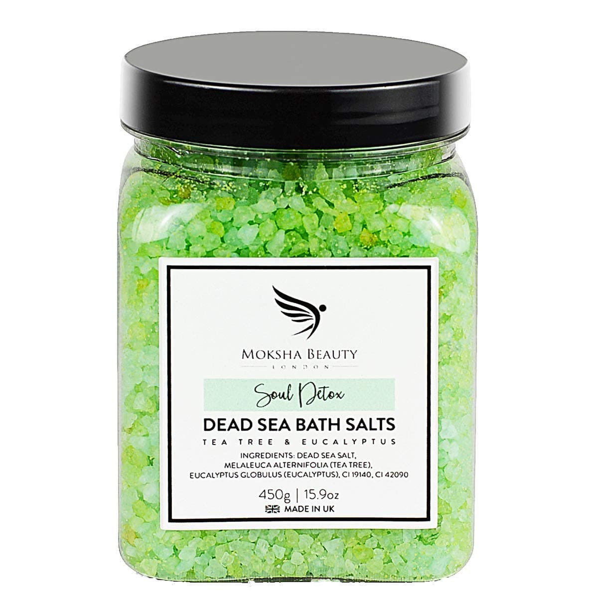Foot Spa Salts with Tea Tree Oil - Natural Dead Sea Bath Salts for Men & Women, Tea Tree Foot Soak Aromatherapy Bath Salts, Made in UK (450g)