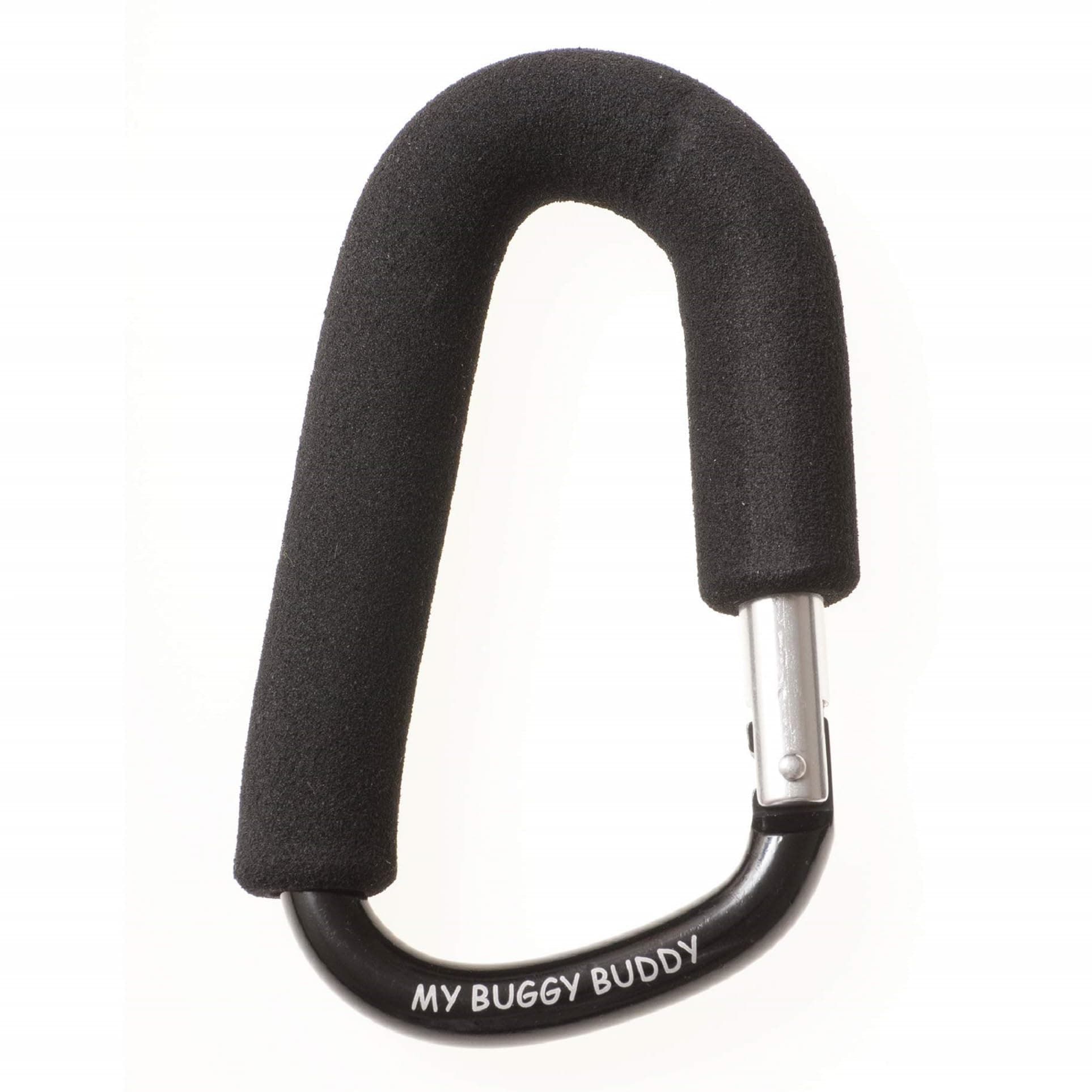Clip, Hook or Carabiner for Pram/ Stroller/ Pushchair, Foam Coating to Prevent Damage, Can Hold Up To 4 kgs, Black