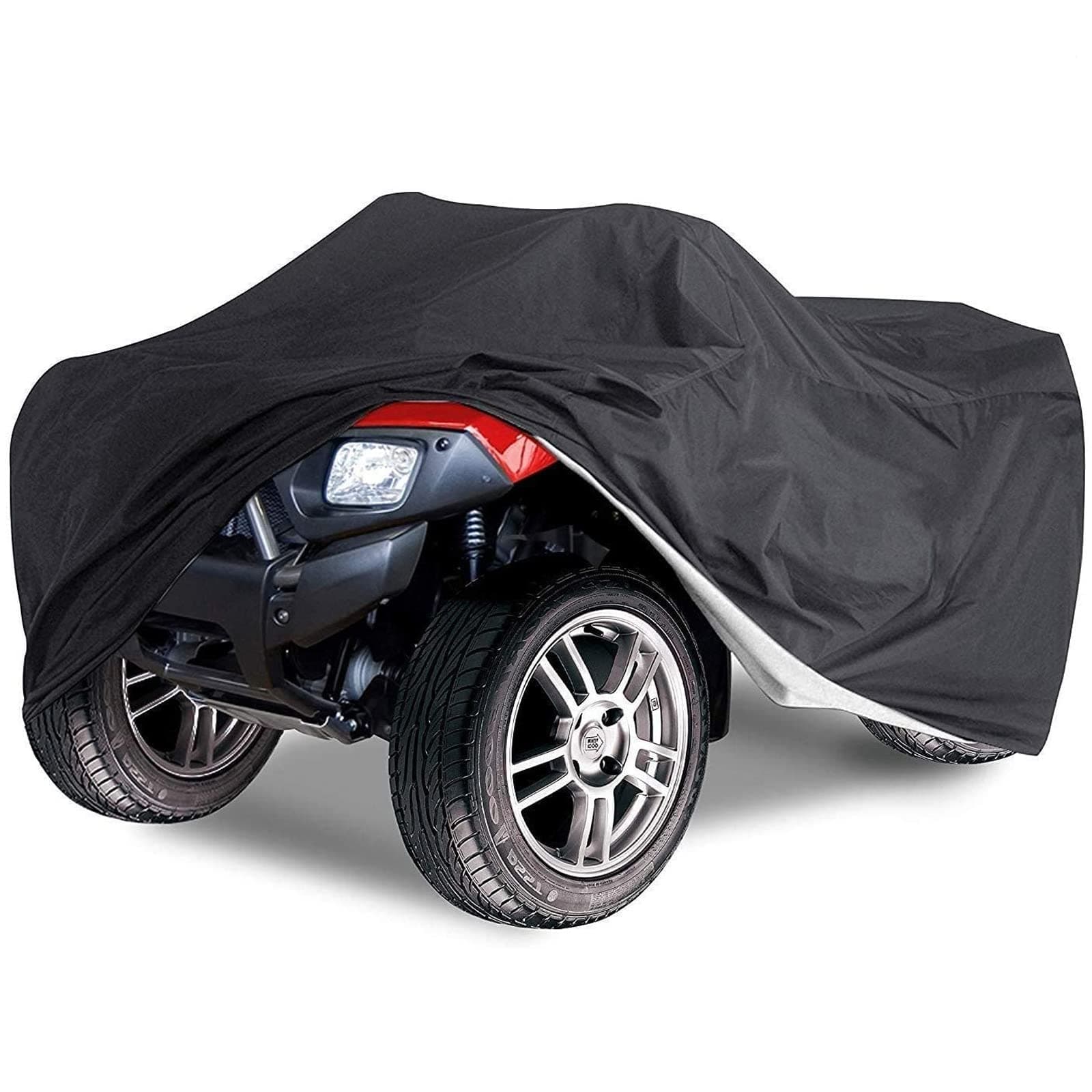 Waterproof ATV Cover with Storage Bag Heavy Duty Black Protects 4 Wheeler from Snow Rain Dust and Sun,88 x 39 x 42 inch