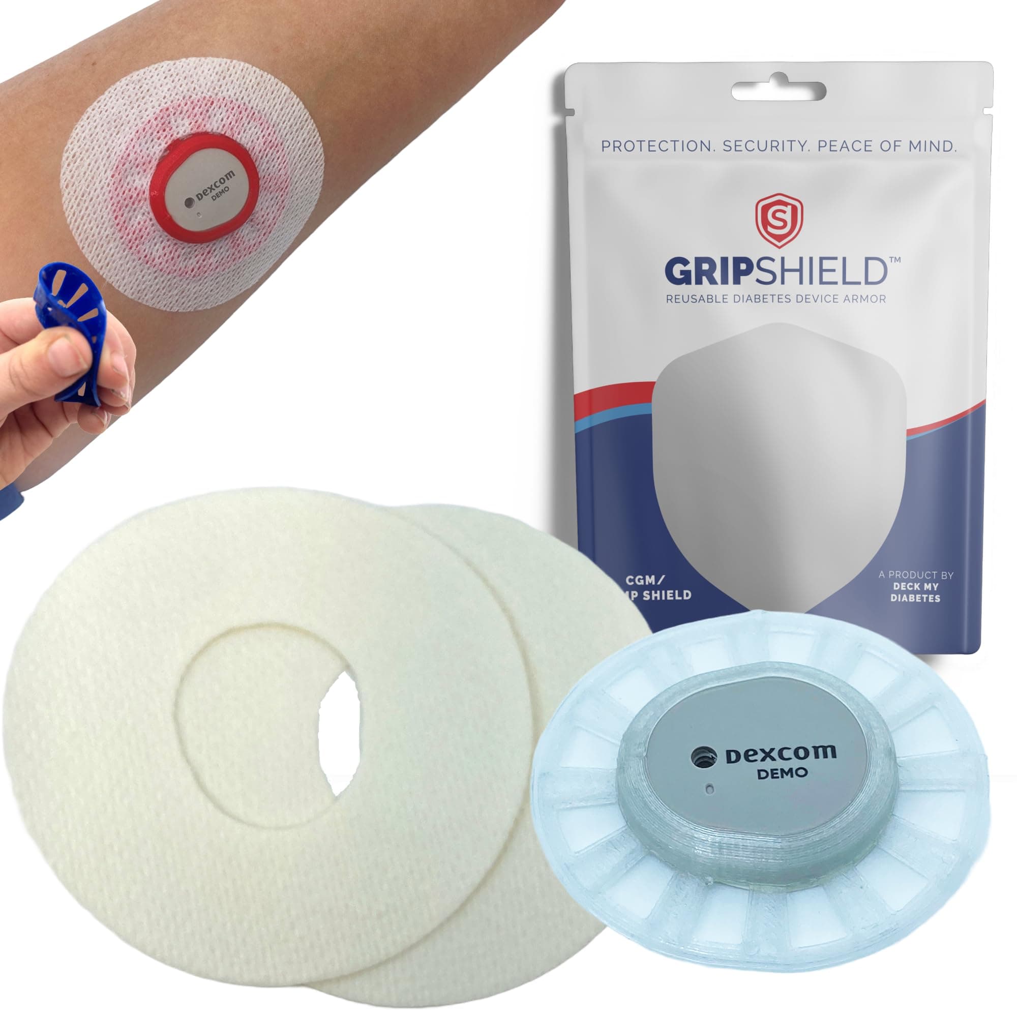 Dexcom G7 GripShield Flexible and Reusable CGM Armor-Protection from Accidental Bumps (Crystal Clear)