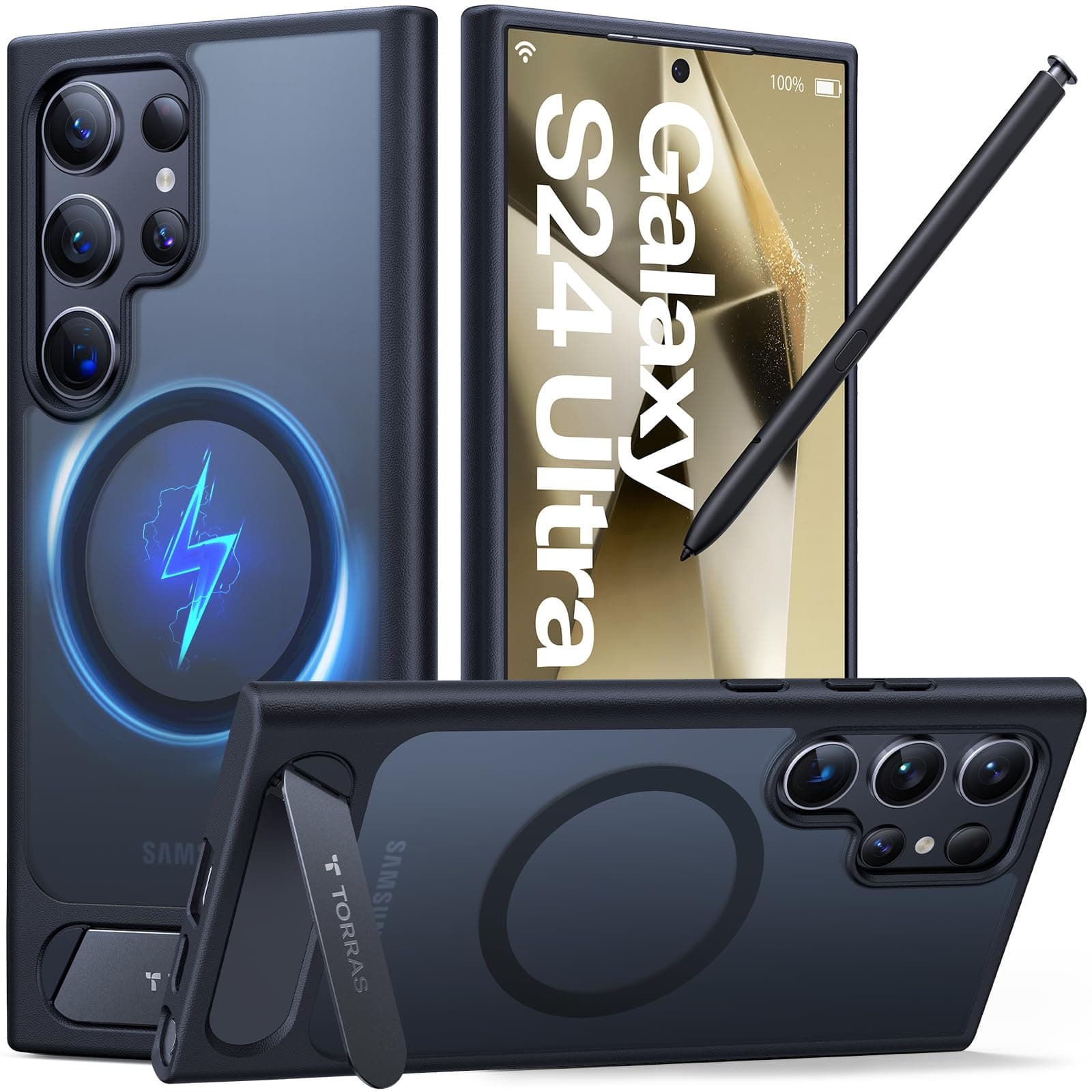 TORRAS Pstand for 2024 ケース 6.8インチ スマホケース ブラック