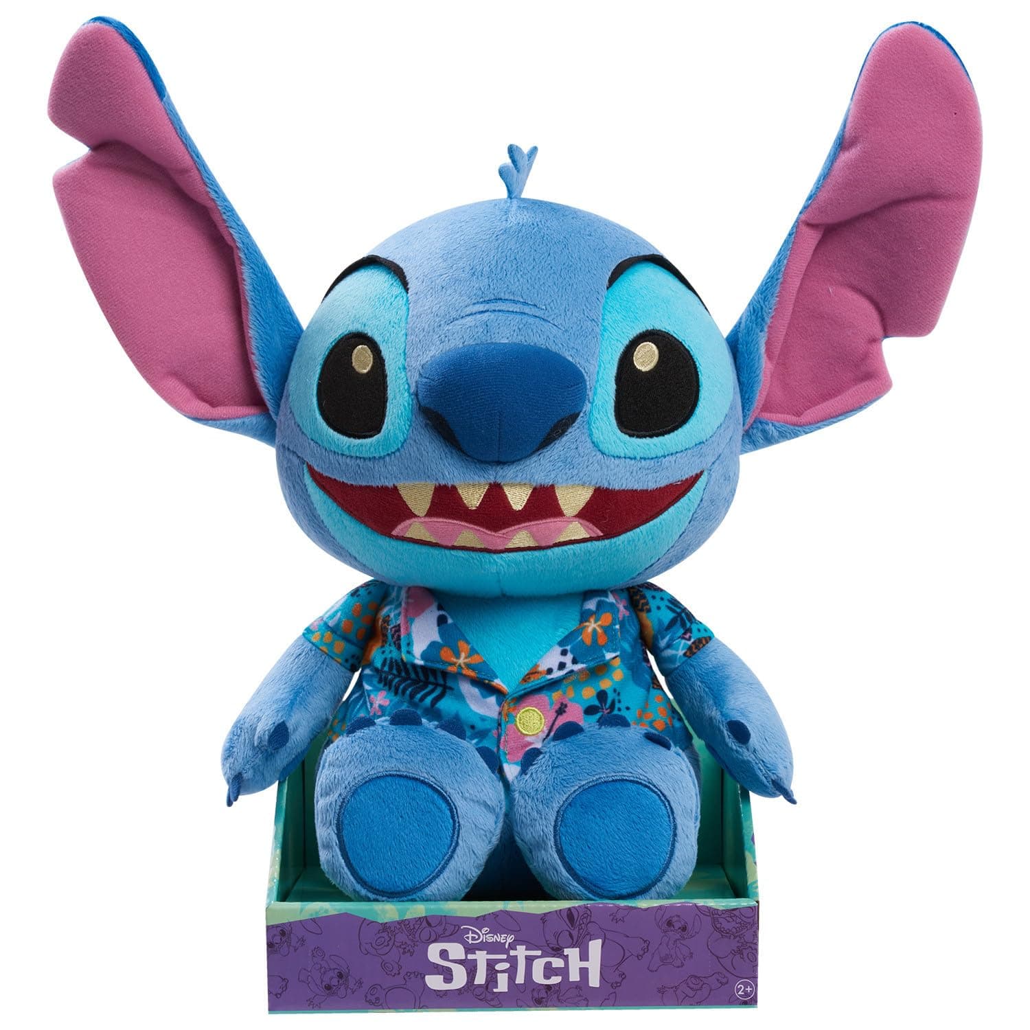 Just Play Disney'S Lilo & Stitch 13-Inch Large Stitch Plush In Tropical Shirt,Stuffed Animal,Alien